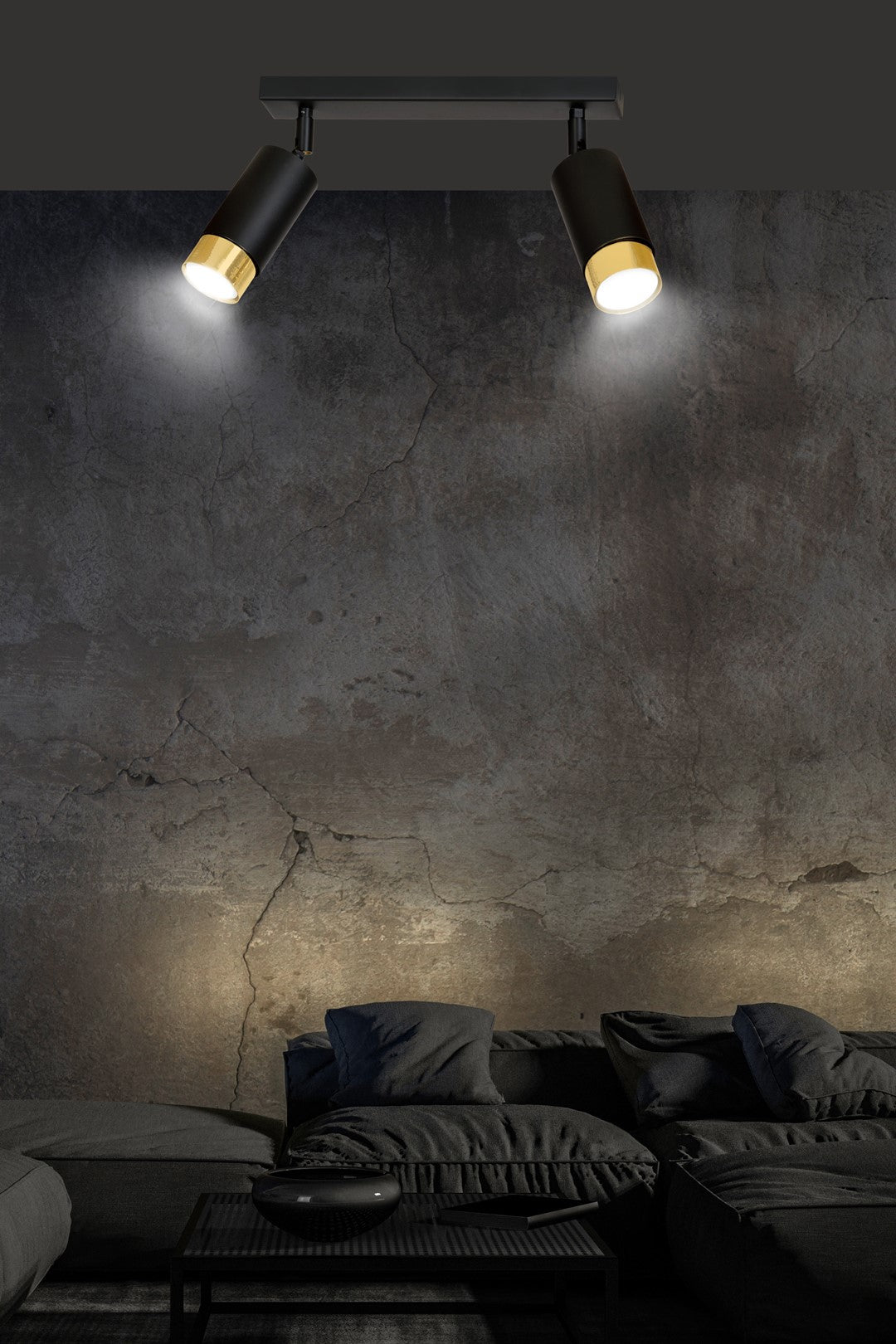 HIRO 2 BL/GULD Loftlampe