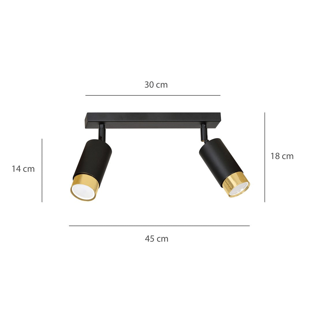 HIRO 2 BL/GULD Loftlampe