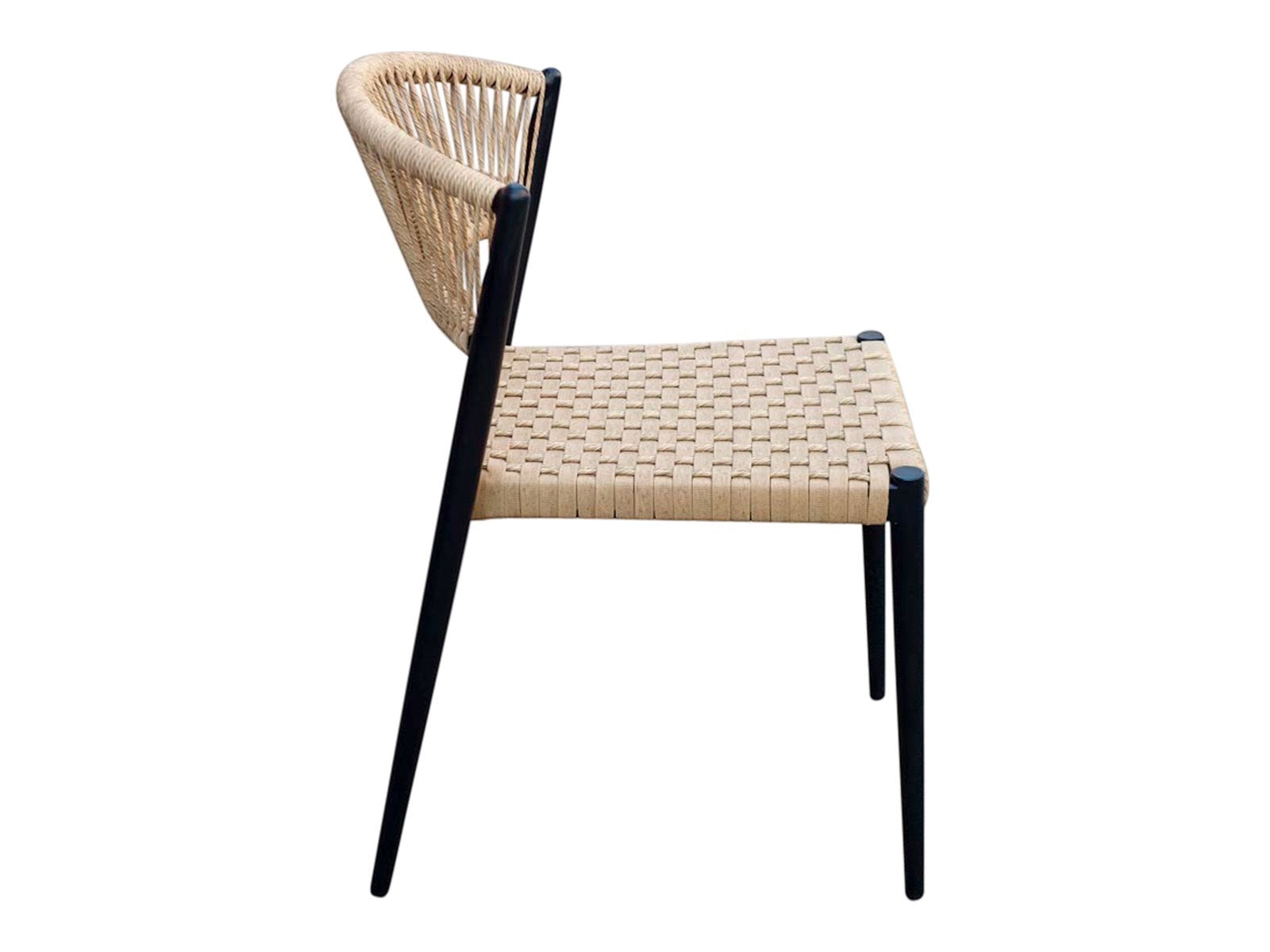 Spisebordsstol i flet, sort (Model: Astrid)