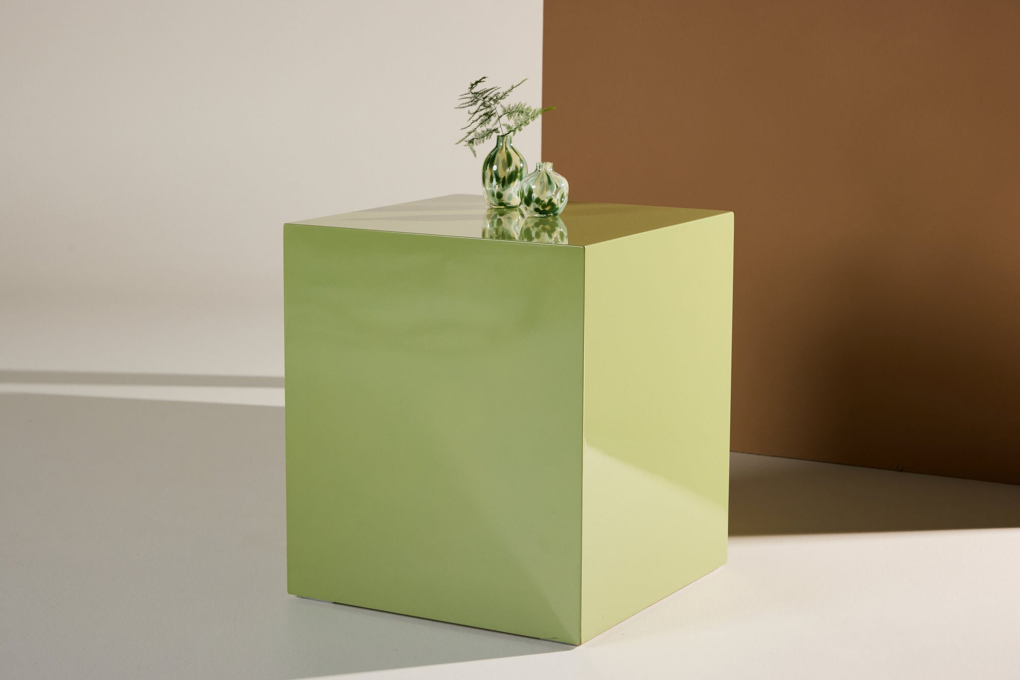 Venture Home York High Sofa bord - Light Green / Glossy Look MDF