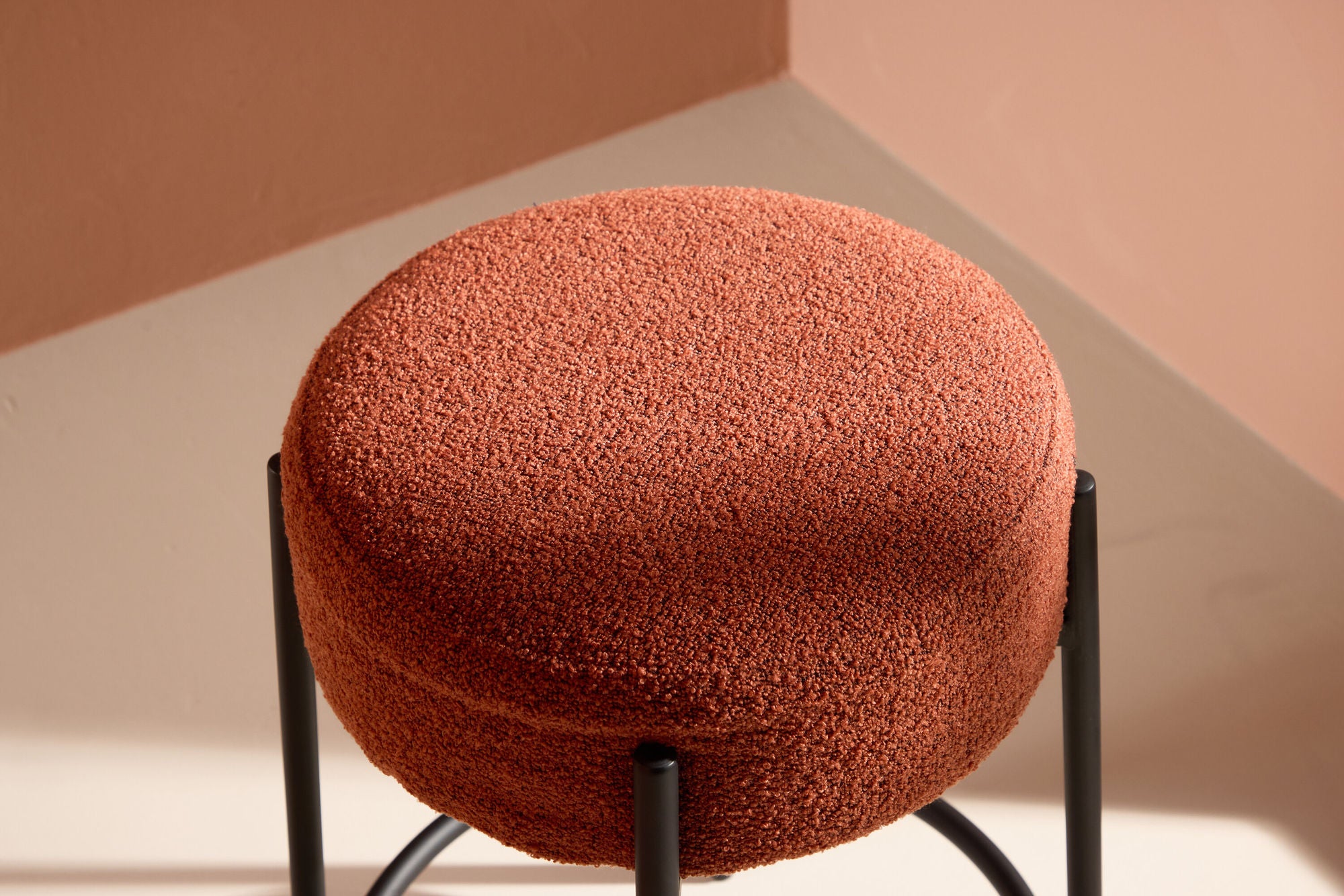 Venture Home Tucson Bar stol - Black Legs / Roasty Boucle