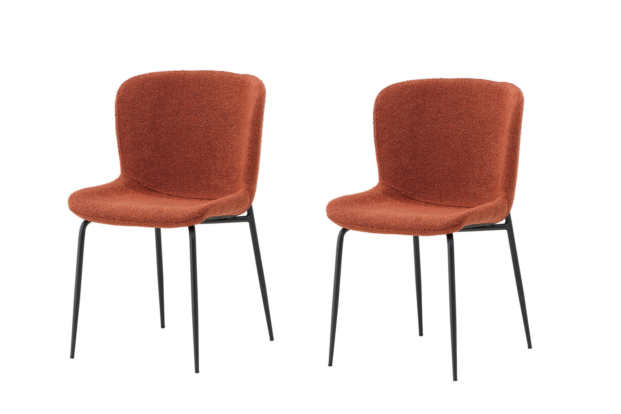 Venture Home Modesto Spisebordsstol 2-pack - Black Legs / Roasty Boucle