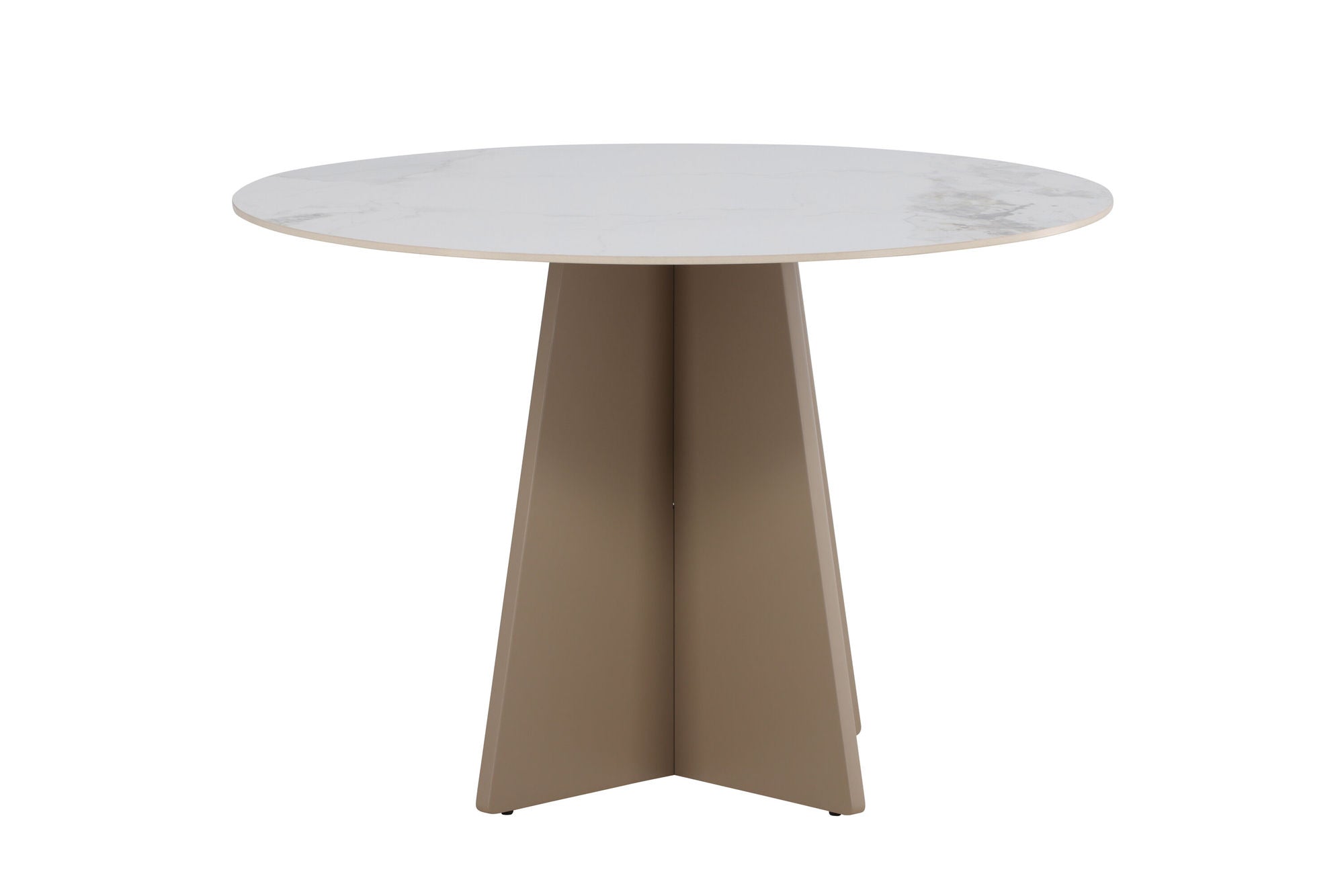 Venture Home Bootcut rund spisebord φ110x75 cm - MDF Beige / Sintered Stone Marblelook
