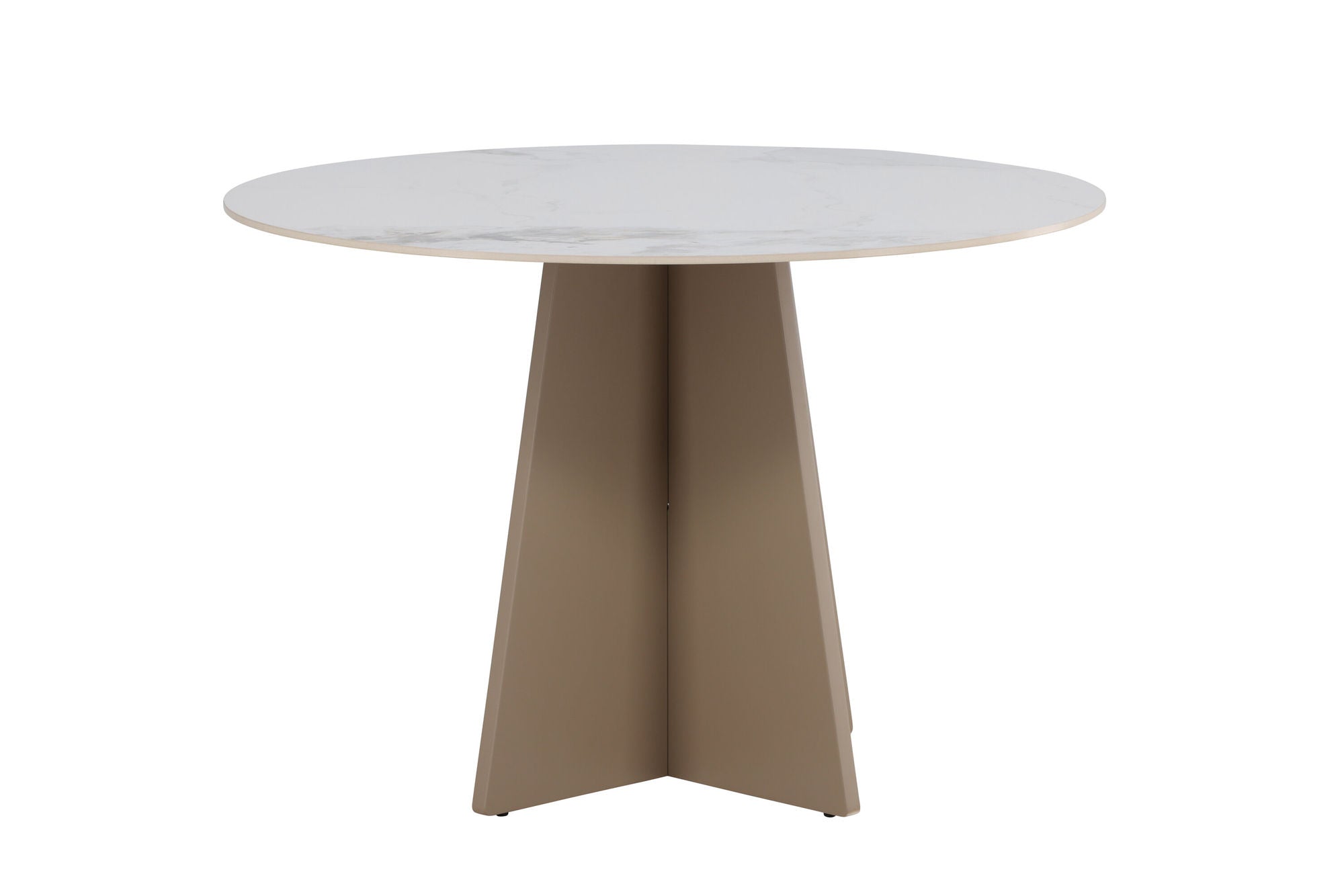 Venture Home Bootcut rund spisebord φ110x75 cm - MDF Beige / Sintered Stone Marblelook