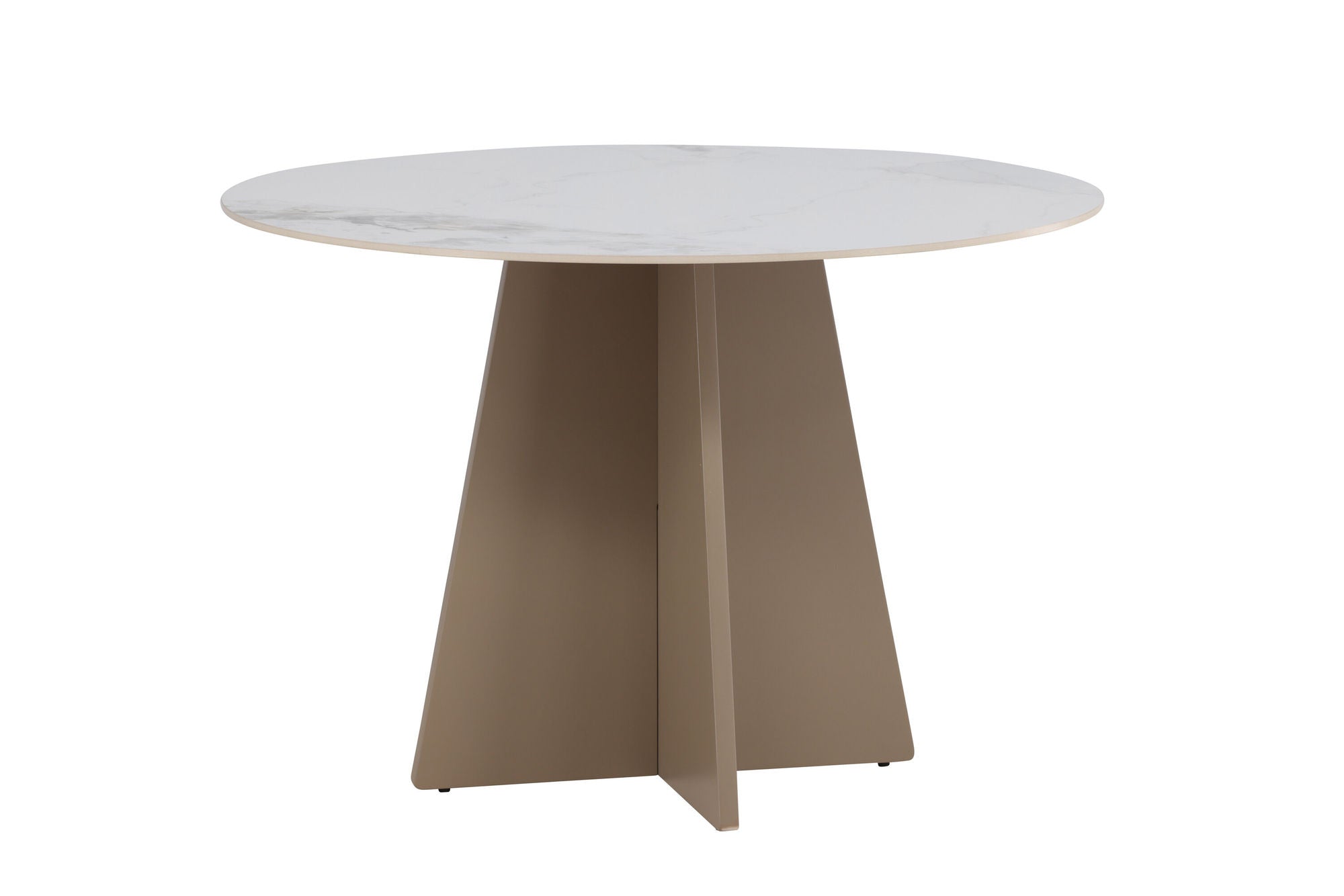 Venture Home Bootcut rund spisebord φ110x75 cm - MDF Beige / Sintered Stone Marblelook