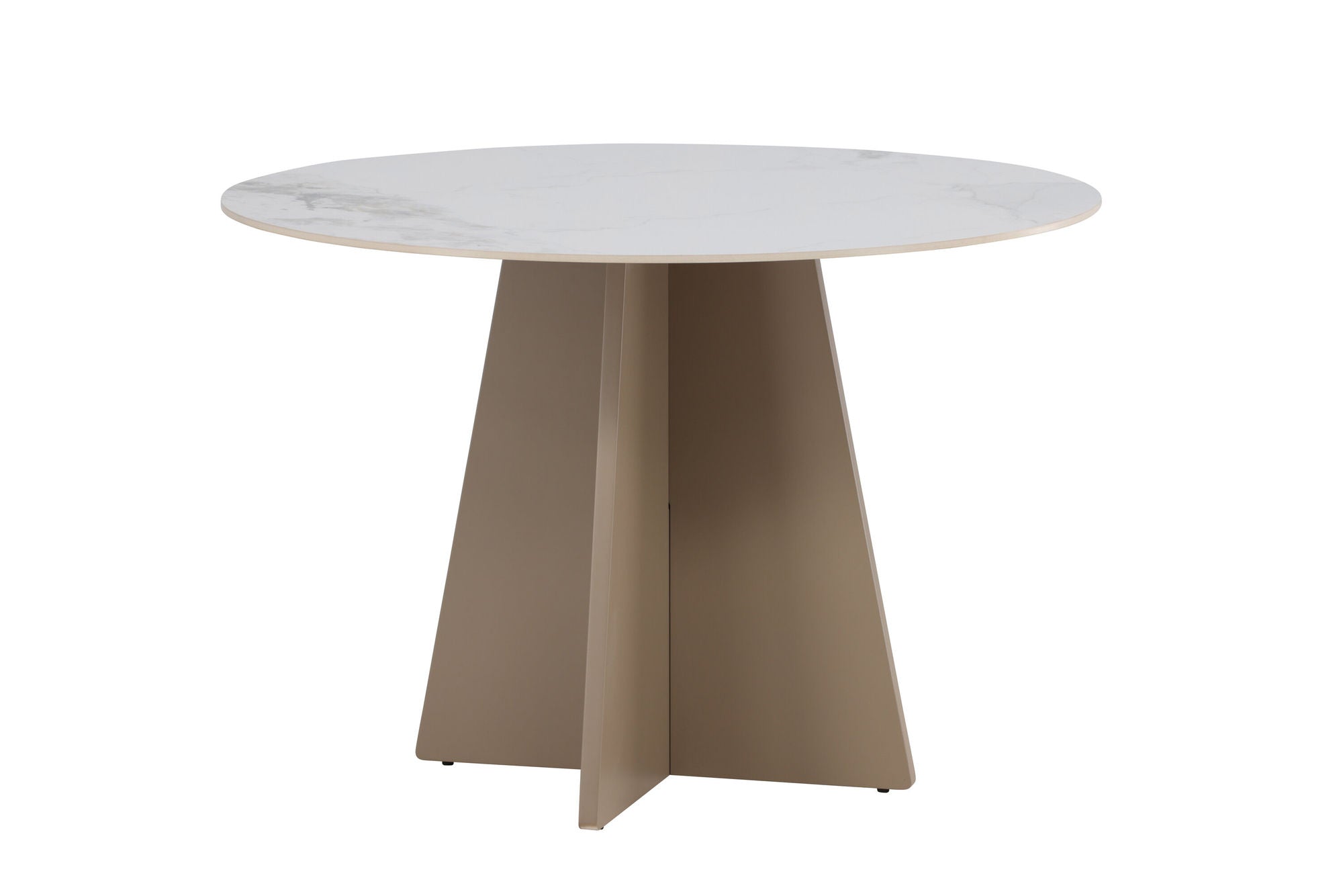Venture Home Bootcut rund spisebord φ110x75 cm - MDF Beige / Sintered Stone Marblelook