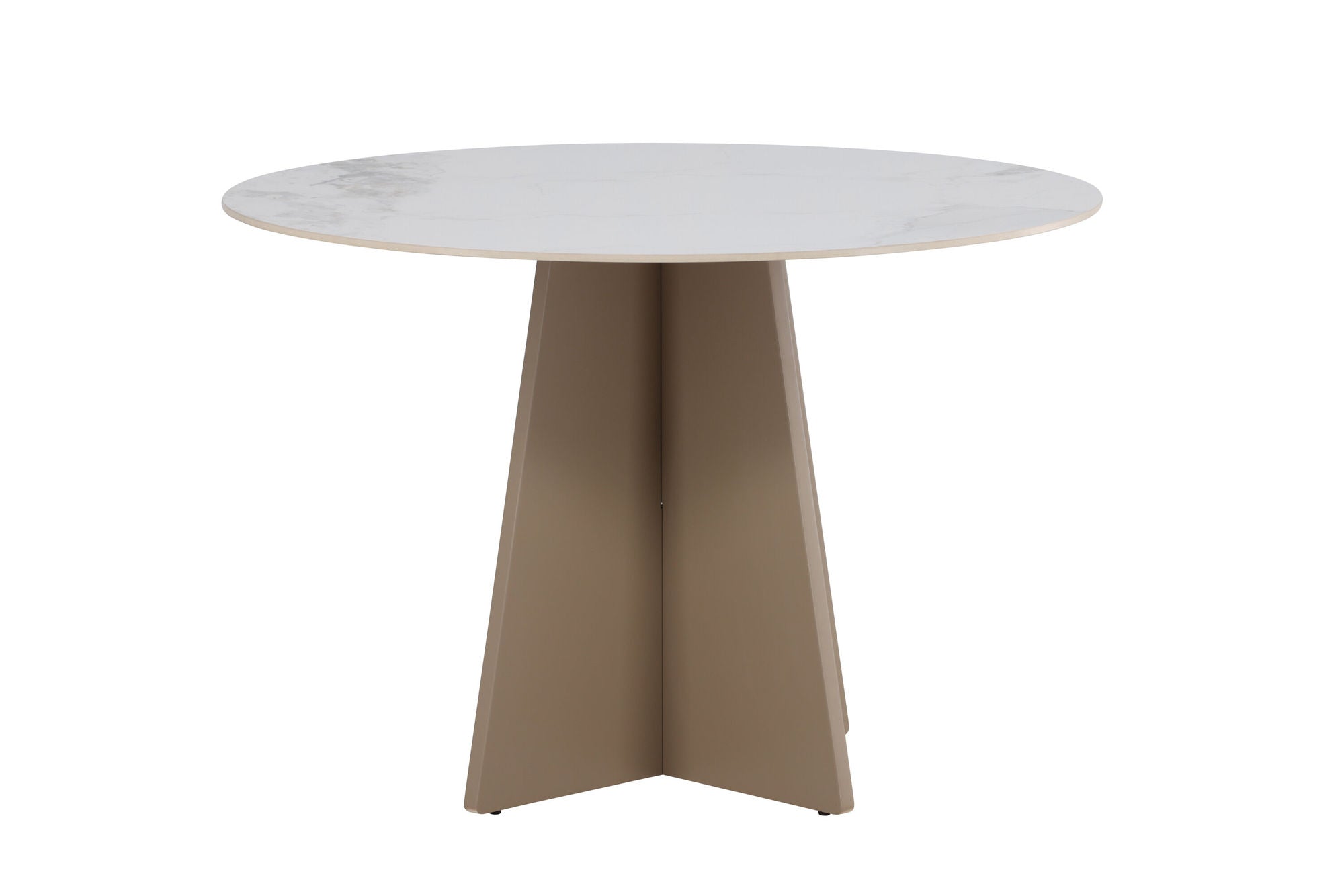 Venture Home Bootcut rund spisebord φ110x75 cm - MDF Beige / Sintered Stone Marblelook