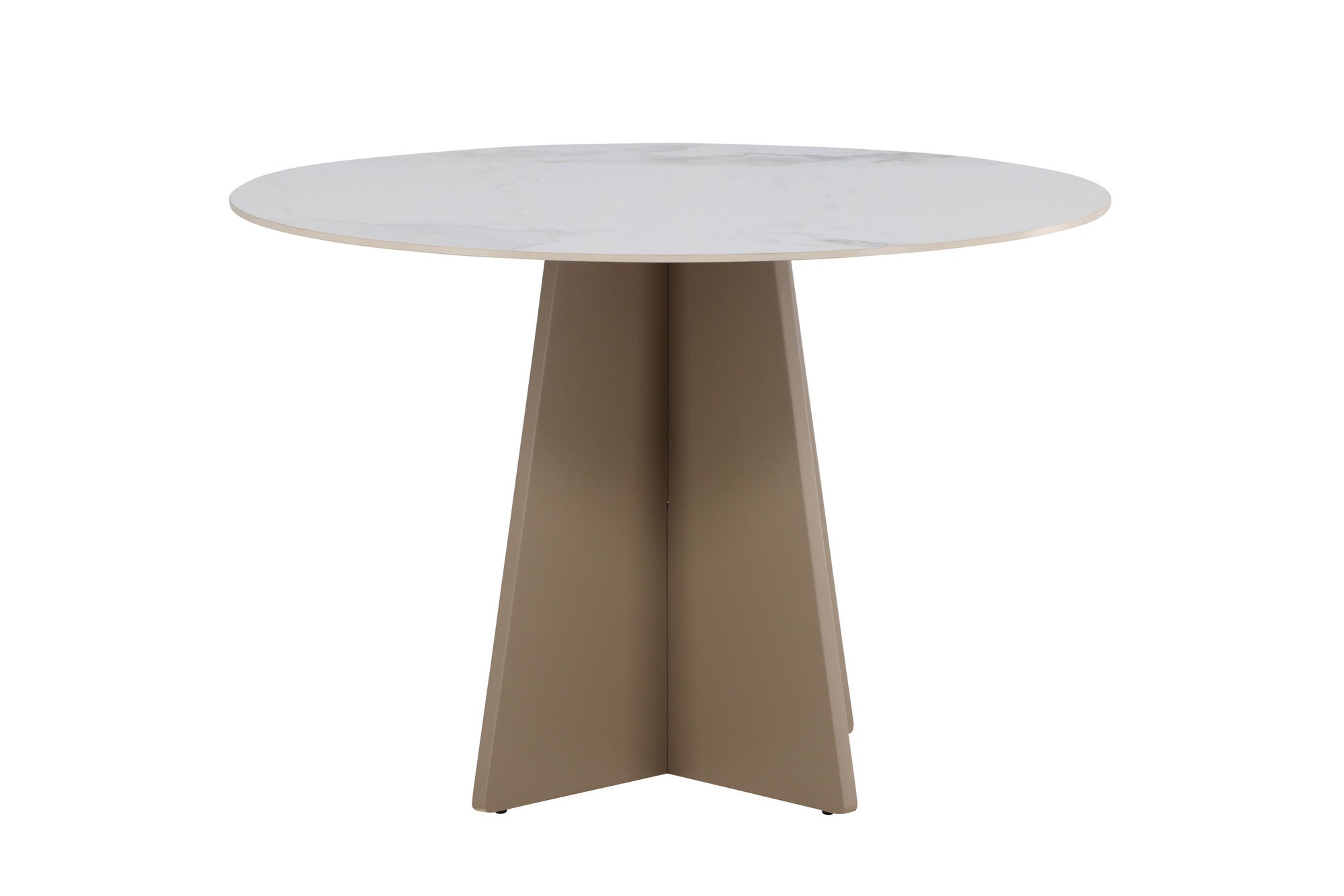 Venture Home Bootcut rund spisebord φ110x75 cm - MDF Beige / Sintered Stone Marblelook