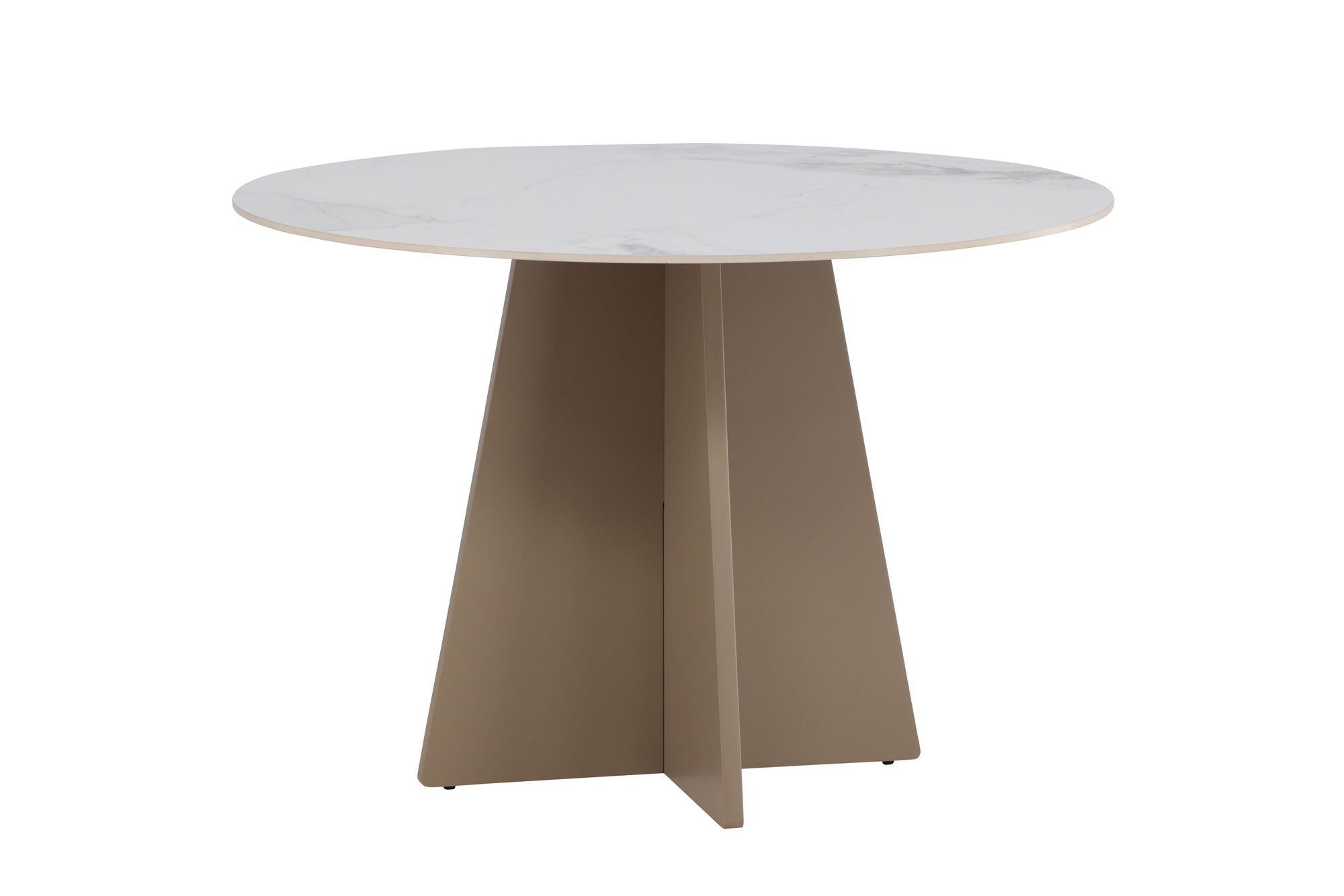 Venture Home Bootcut rund spisebord φ110x75 cm - MDF Beige / Sintered Stone Marblelook