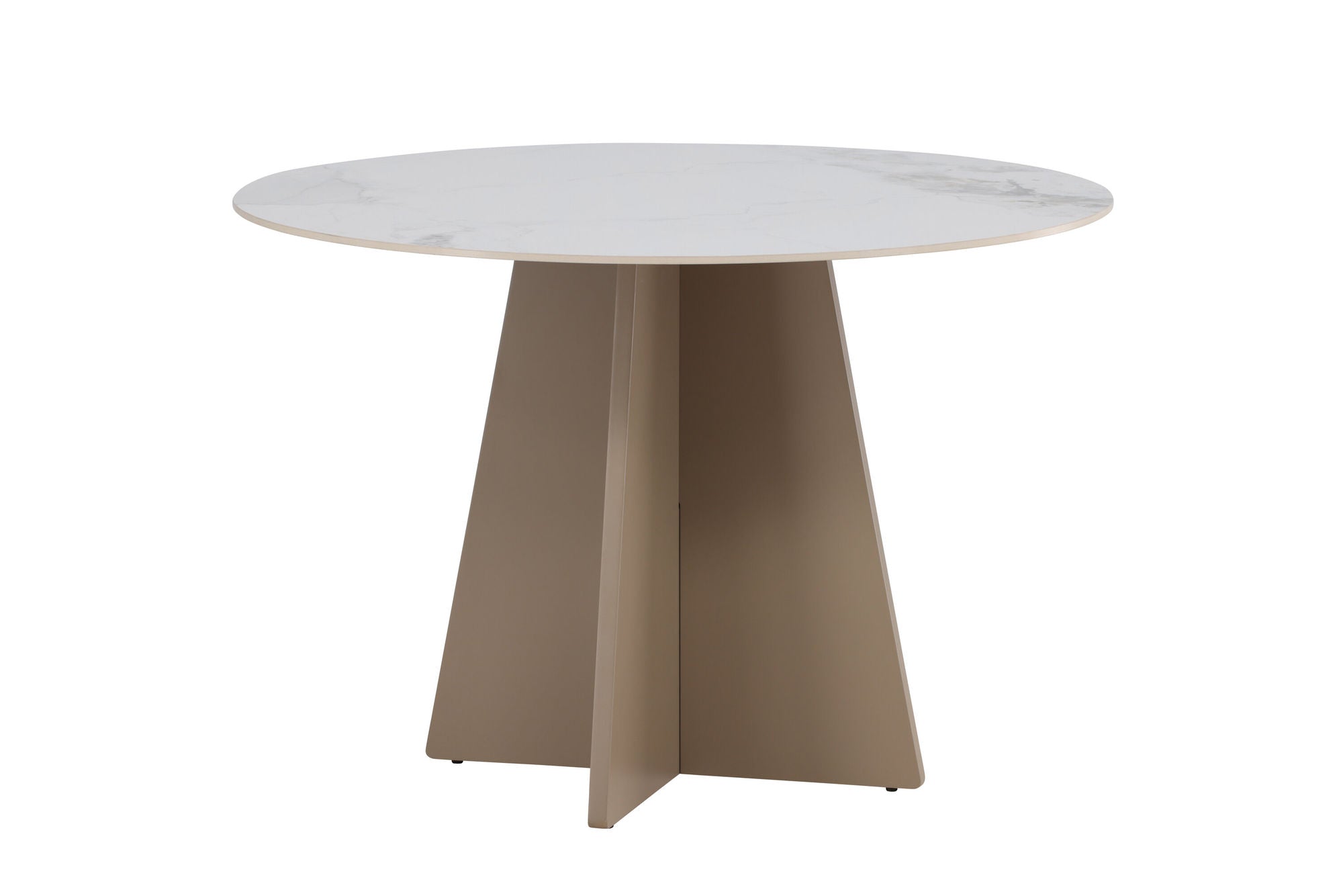 Venture Home Bootcut rund spisebord φ110x75 cm - MDF Beige / Sintered Stone Marblelook