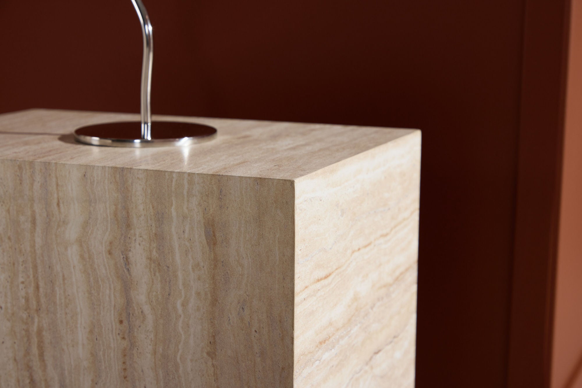 Venture Home York Side bord 30x35x25 cm - Travertine Look