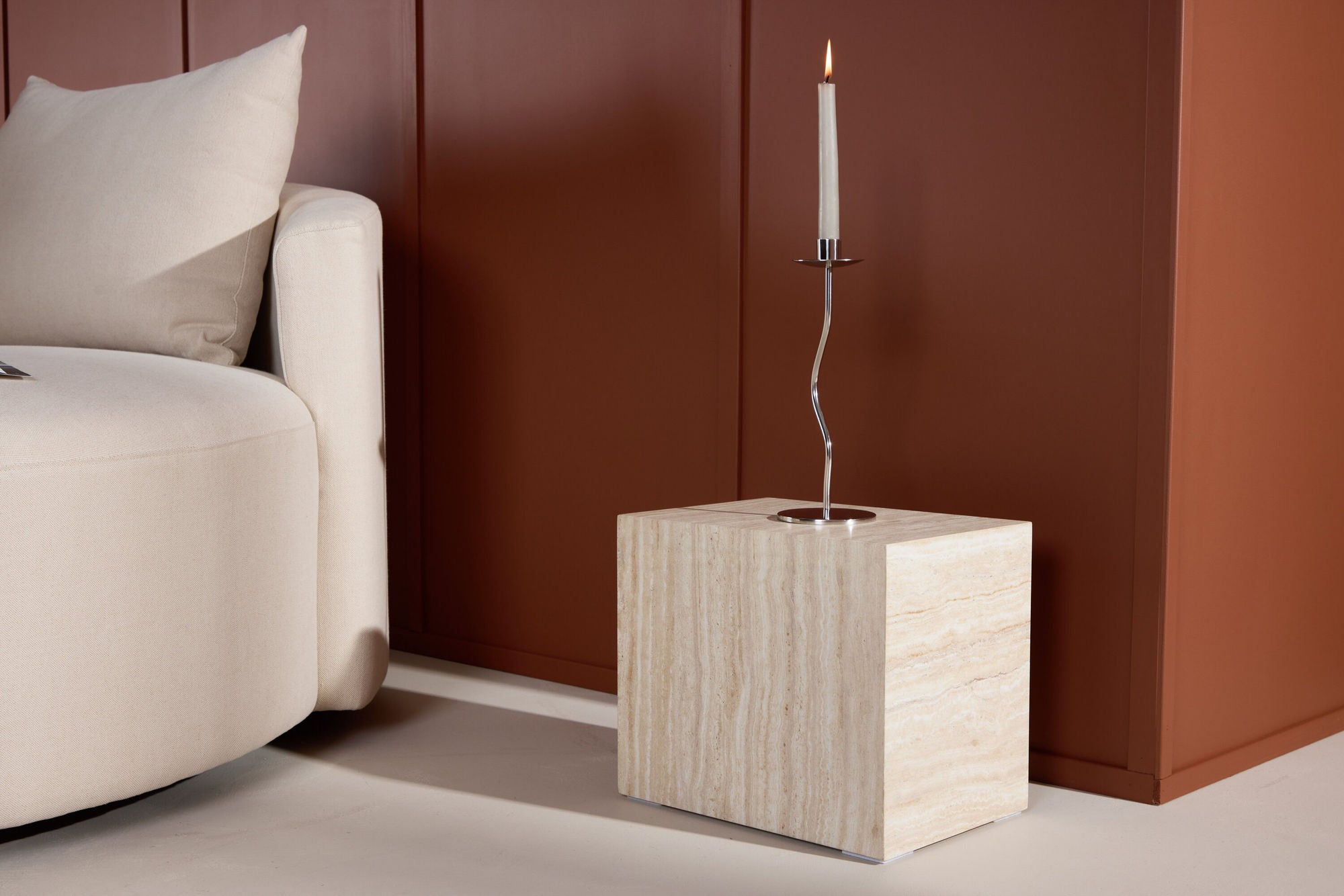 Venture Home York Side bord 30x35x25 cm - Travertine Look