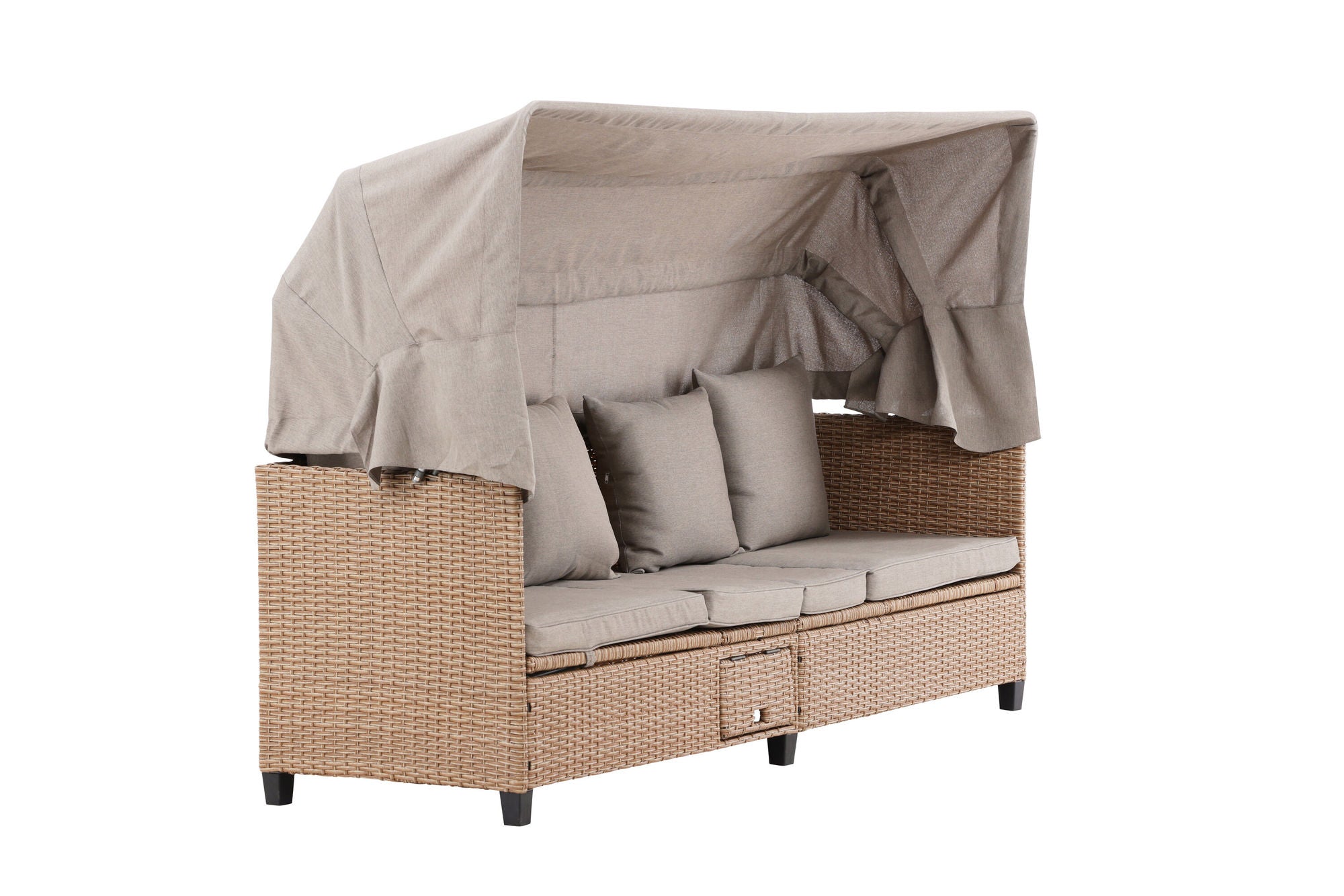 Venture Home Nopy - Sun Lounge with Canopy- Beige / Beige - Wicker