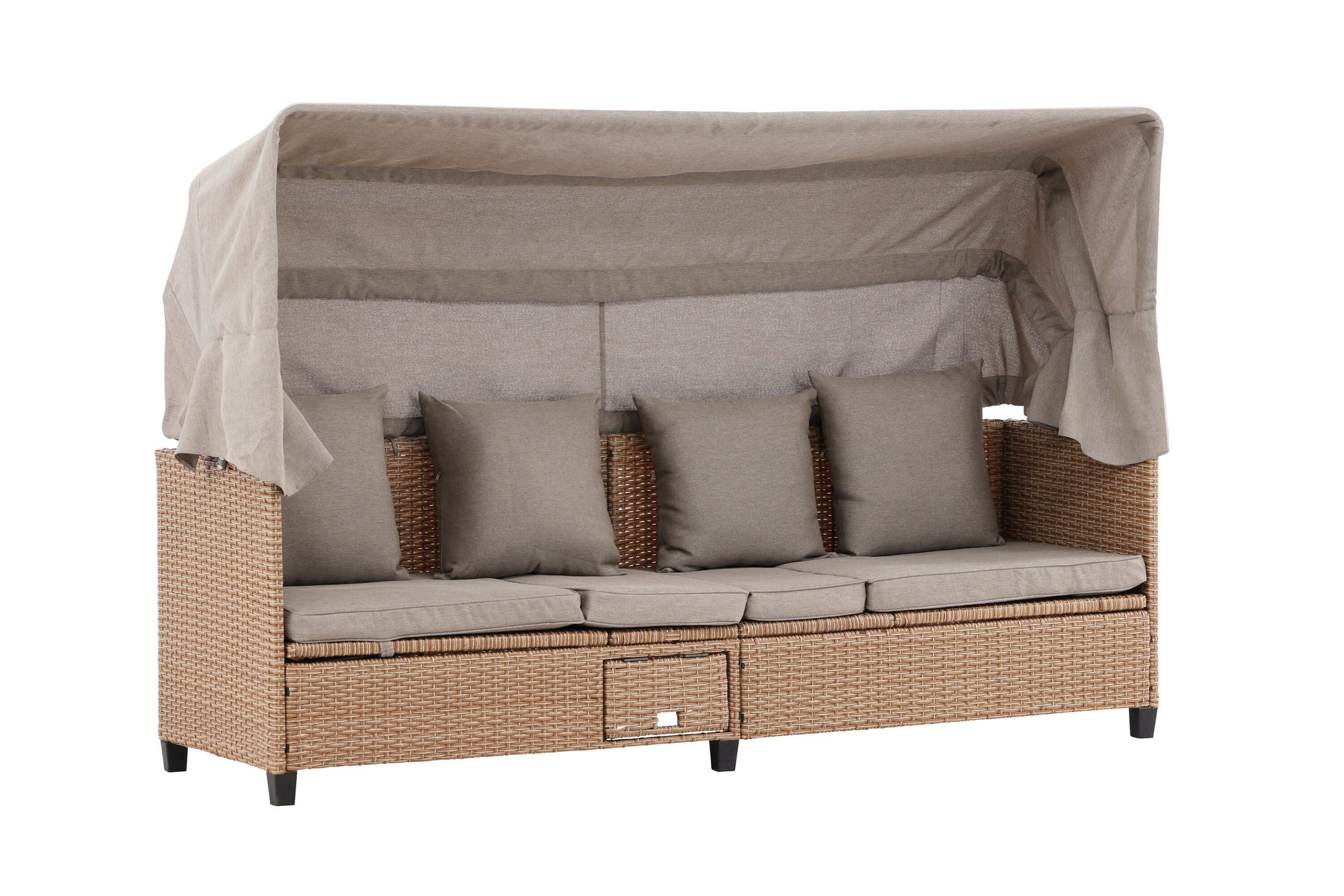 Venture Home Nopy - Sun Lounge with Canopy- Beige / Beige - Wicker