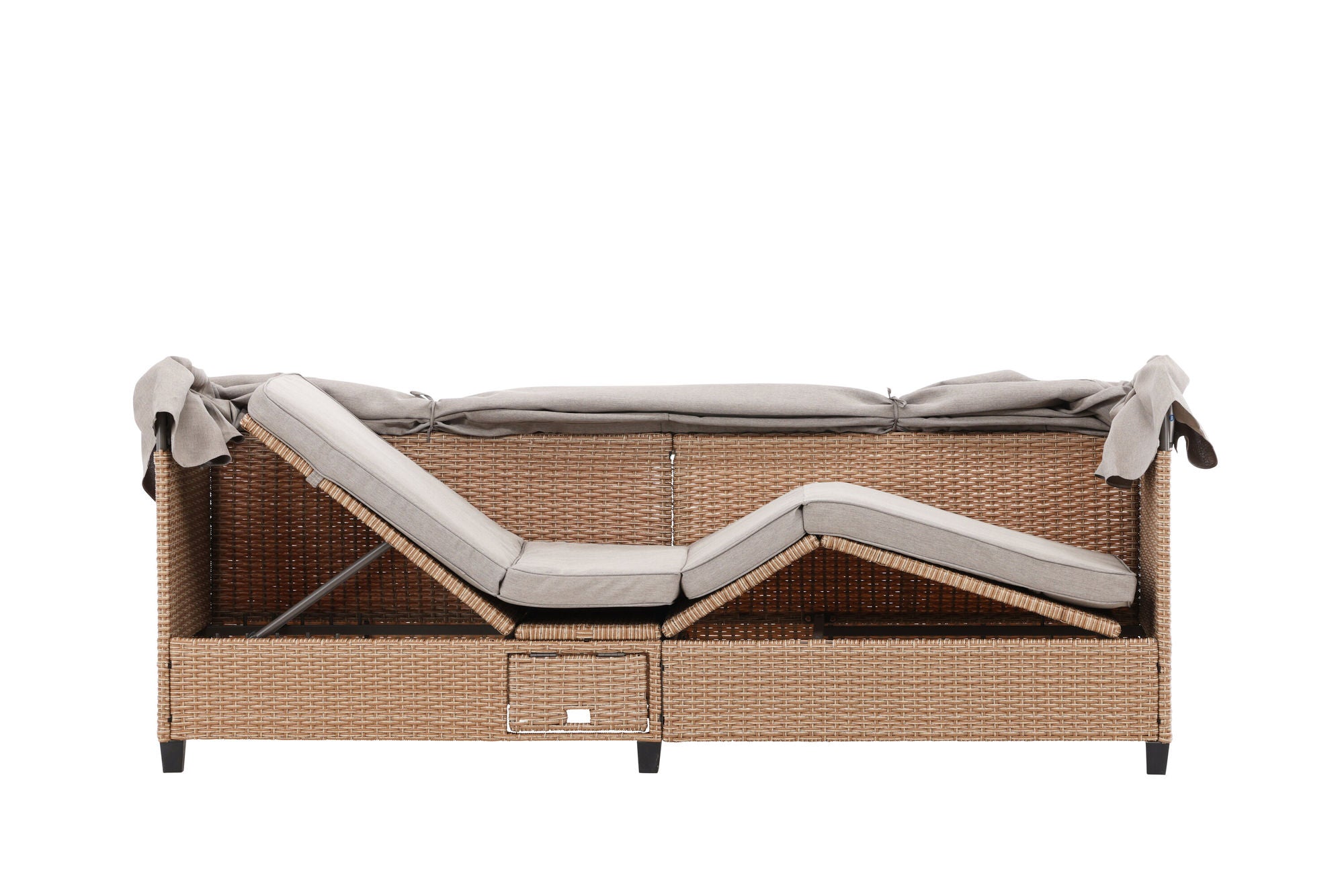 Venture Home Nopy - Sun Lounge with Canopy- Beige / Beige - Wicker