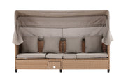 Venture Home Nopy - Sun Lounge with Canopy- Beige / Beige - Wicker