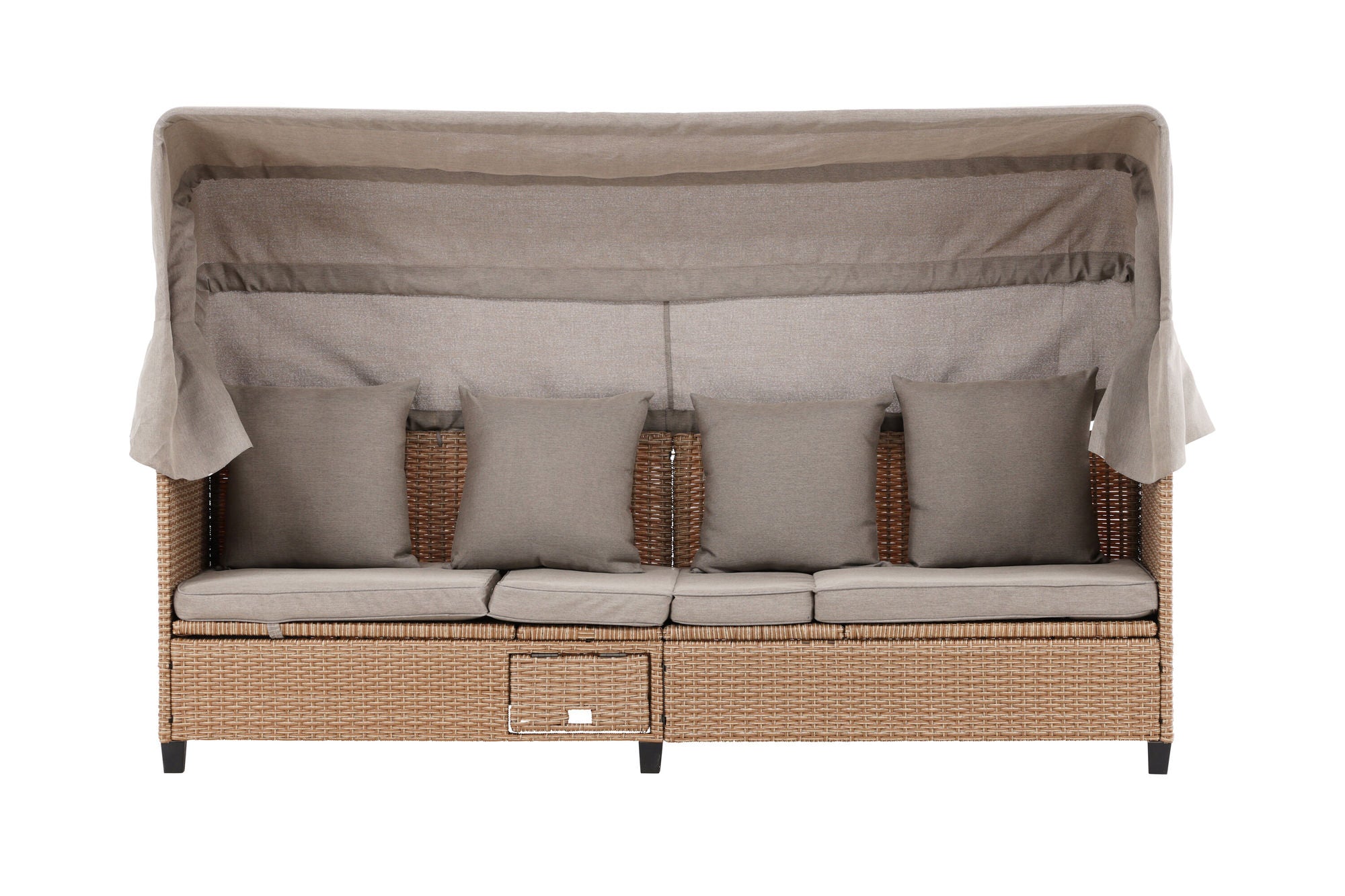 Venture Home Nopy - Sun Lounge with Canopy- Beige / Beige - Wicker