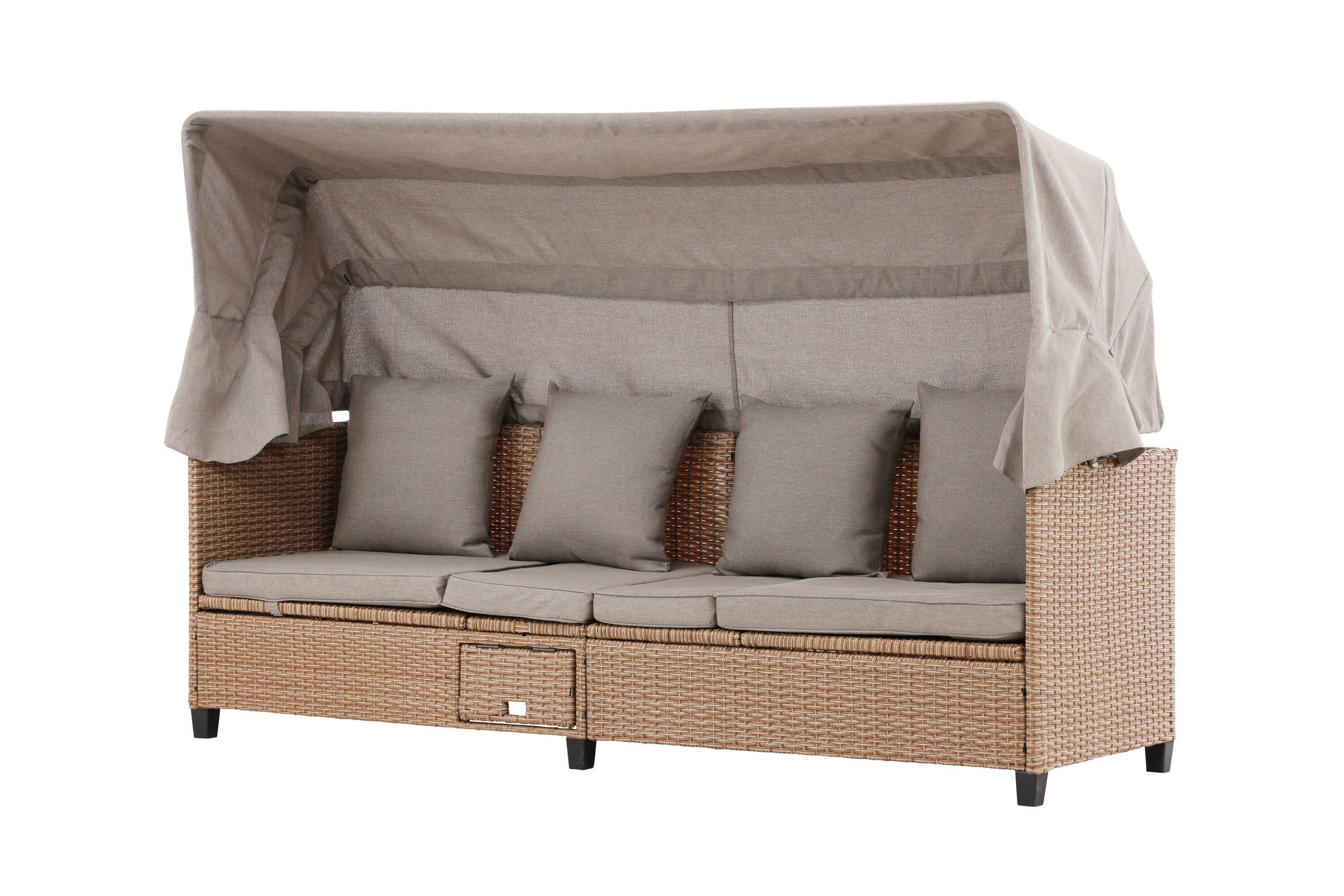 Venture Home Nopy - Sun Lounge with Canopy- Beige / Beige - Wicker
