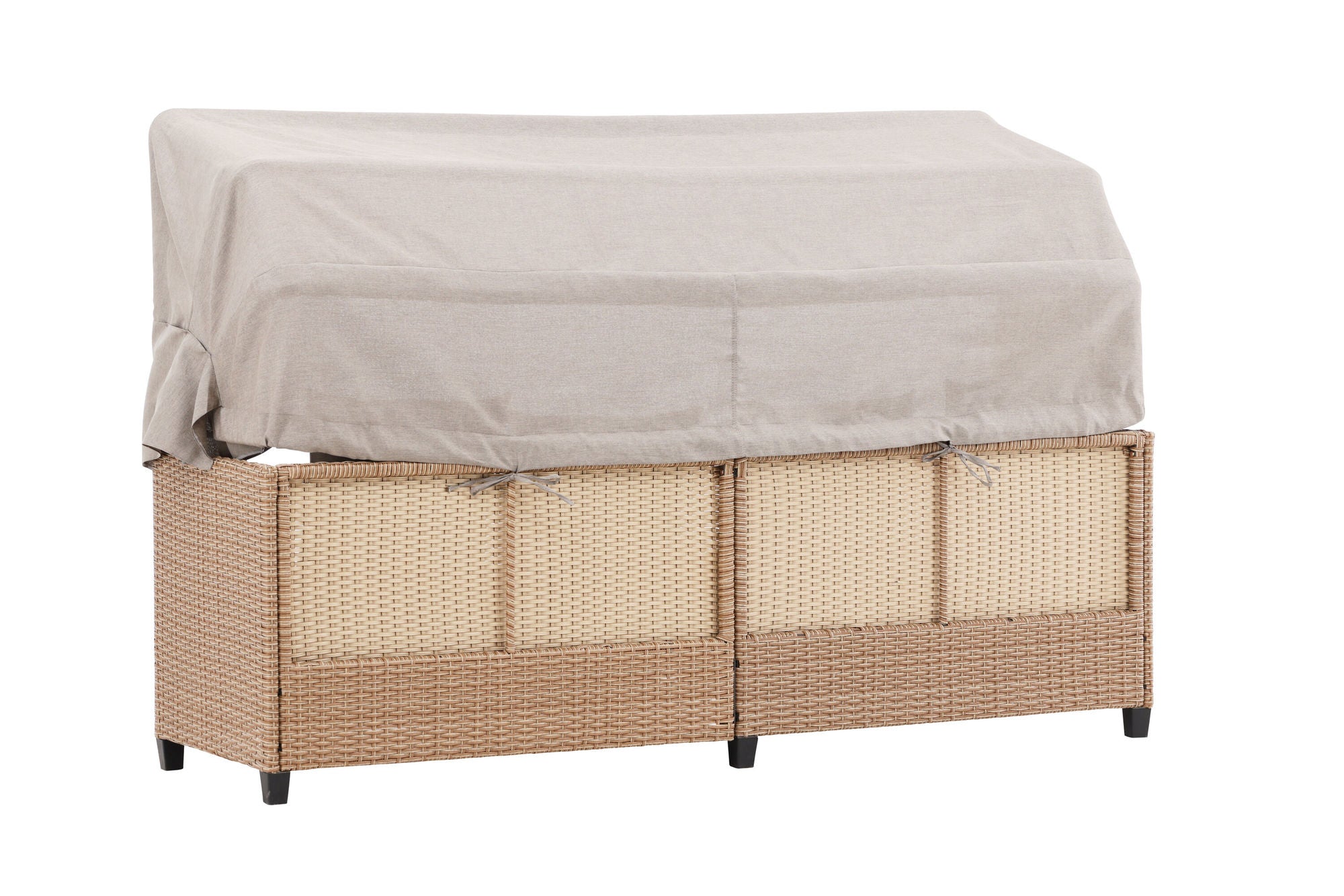Venture Home Nopy - Sun Lounge with Canopy- Beige / Beige - Wicker