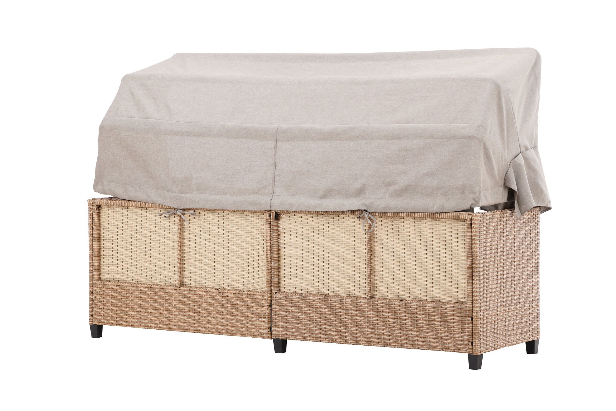 Venture Home Nopy - Sun Lounge with Canopy- Beige / Beige - Wicker