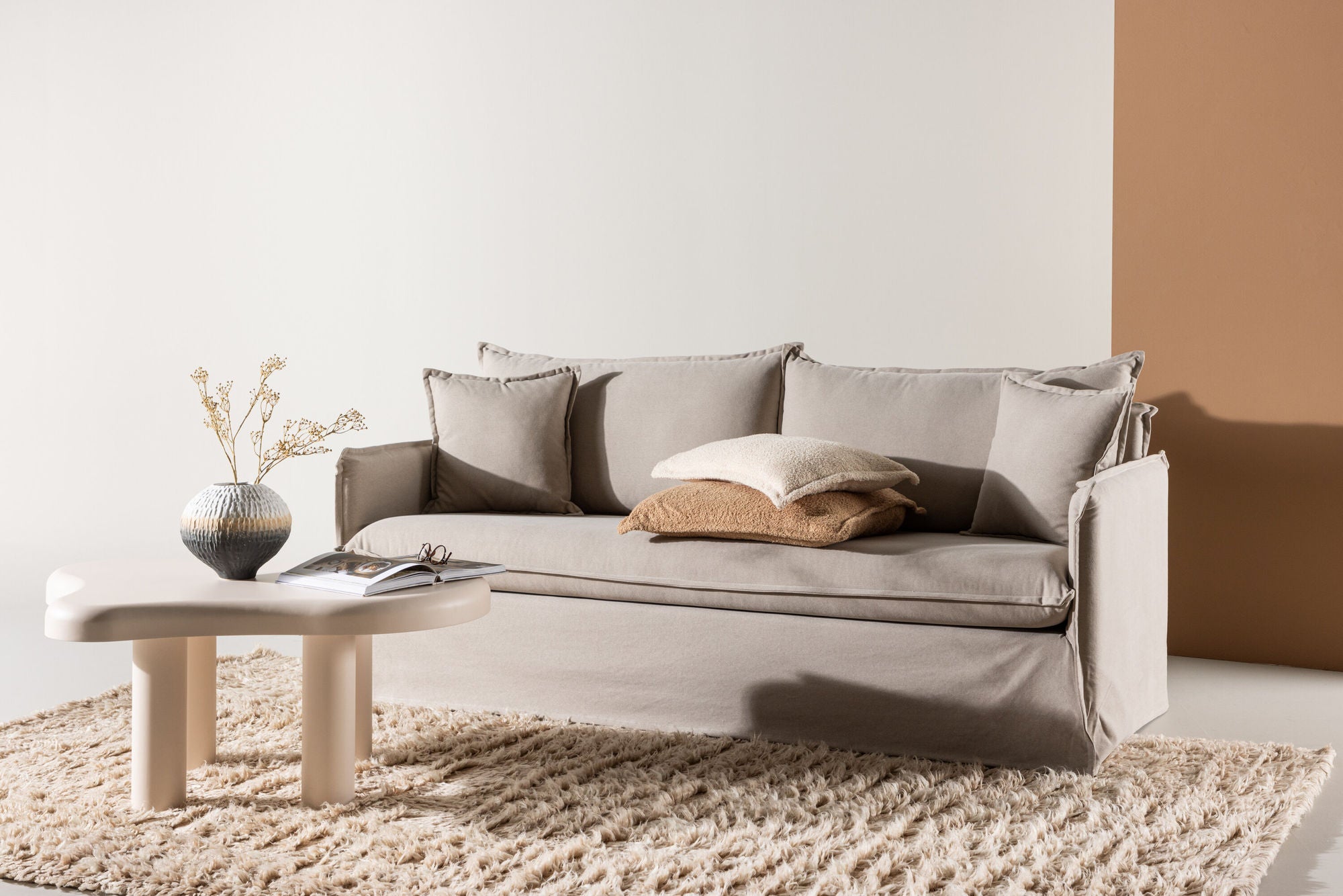 Venture Home Nova 3-seat Sofa - Brown Linen /