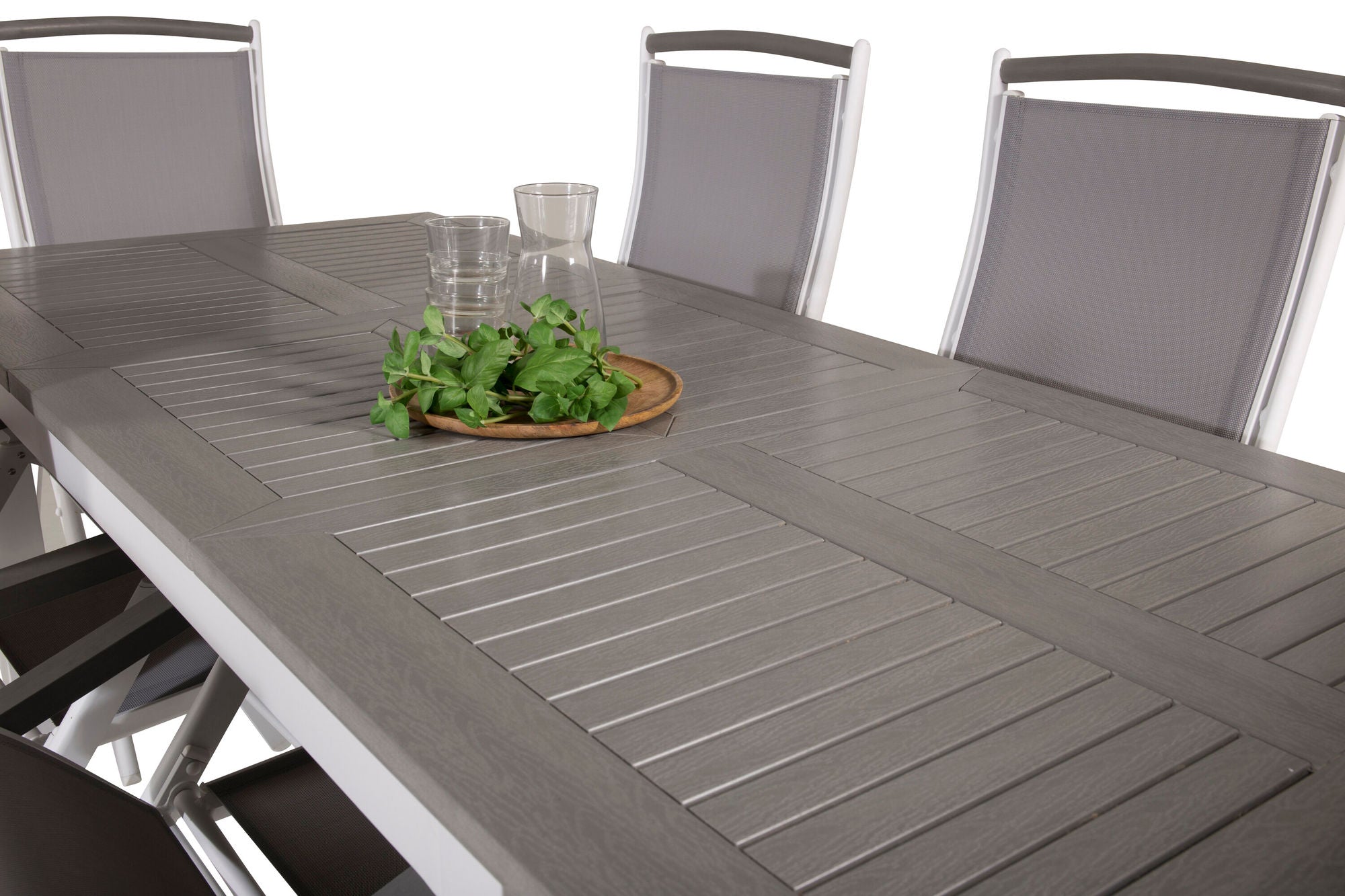 Venture Home Albany spisebord 152/210*90 - White Alu / Grey Aintwood+Albany stol 5:pos - White Alu / Grey Textilene / Aintwood_6
