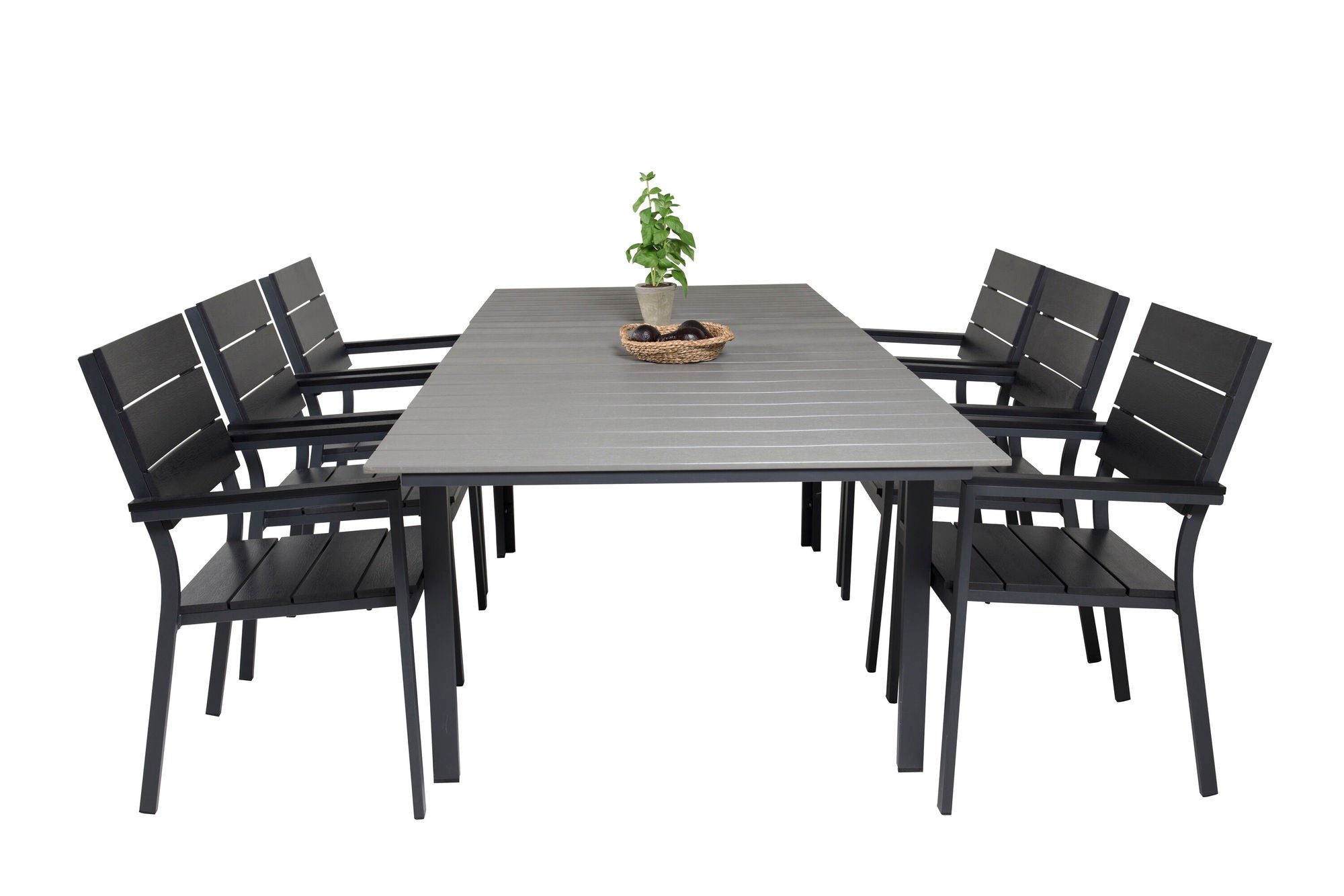 Venture Home Levels spisebord 160/240*90 - Black Alu / Grey Aintwood +Levels stol (stackable) - Black Alu / Black Aintwood_6