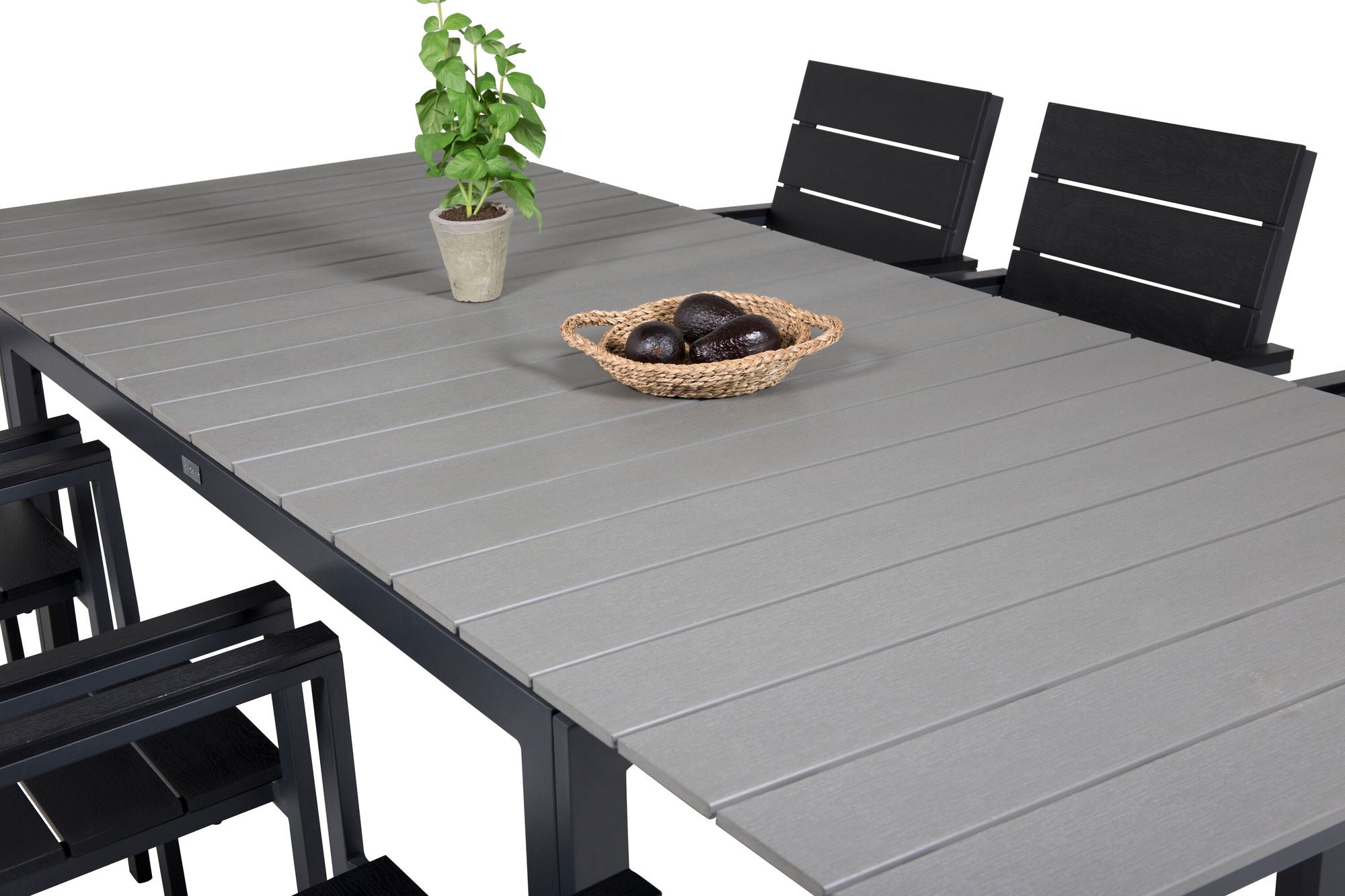Venture Home Levels spisebord 160/240*90 - Black Alu / Grey Aintwood +Levels stol (stackable) - Black Alu / Black Aintwood_6