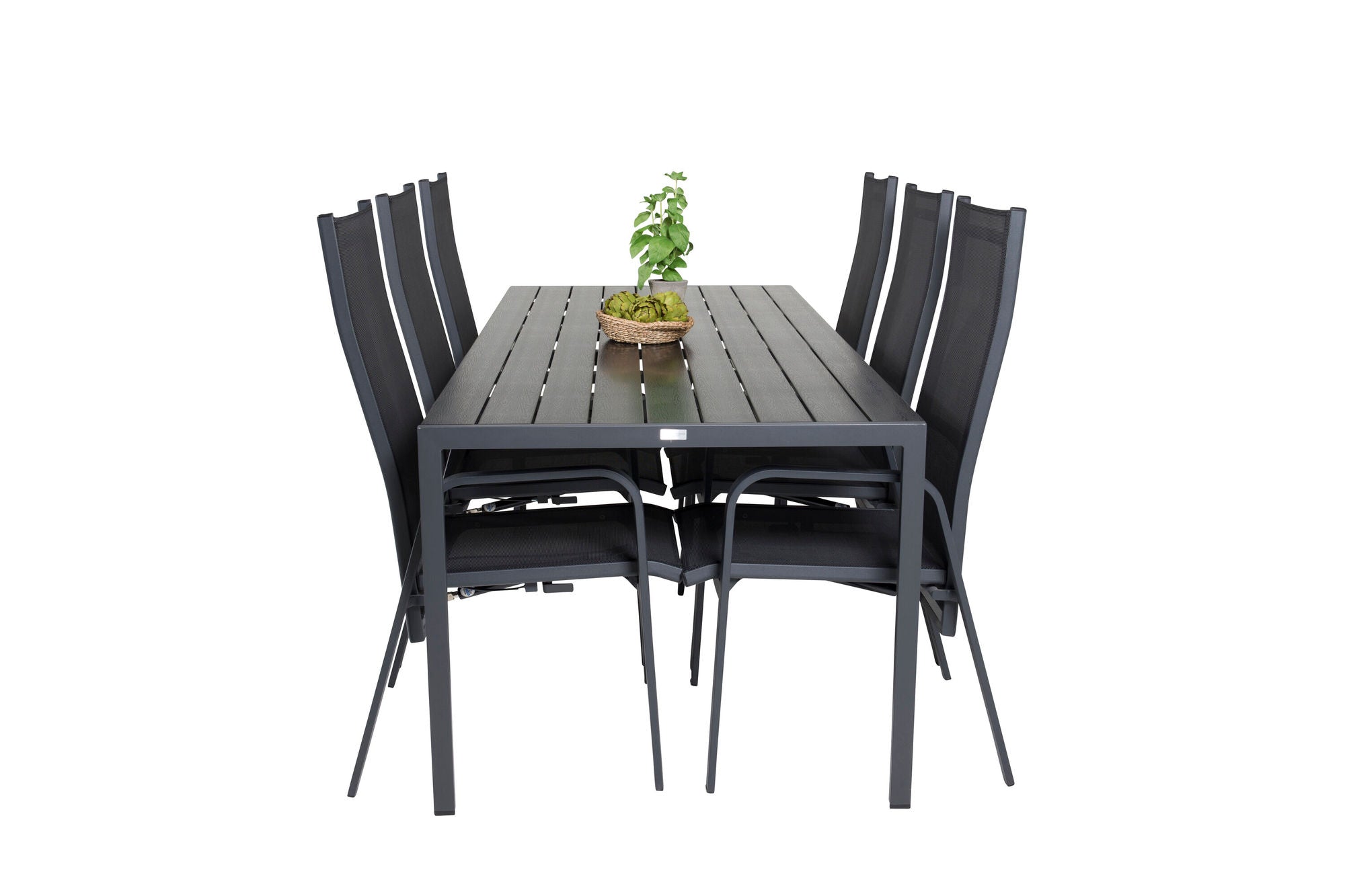 Venture Home Break spisebord - 205*90 - Black Alu / Black Aintwood+Copacabana Recliner Cha