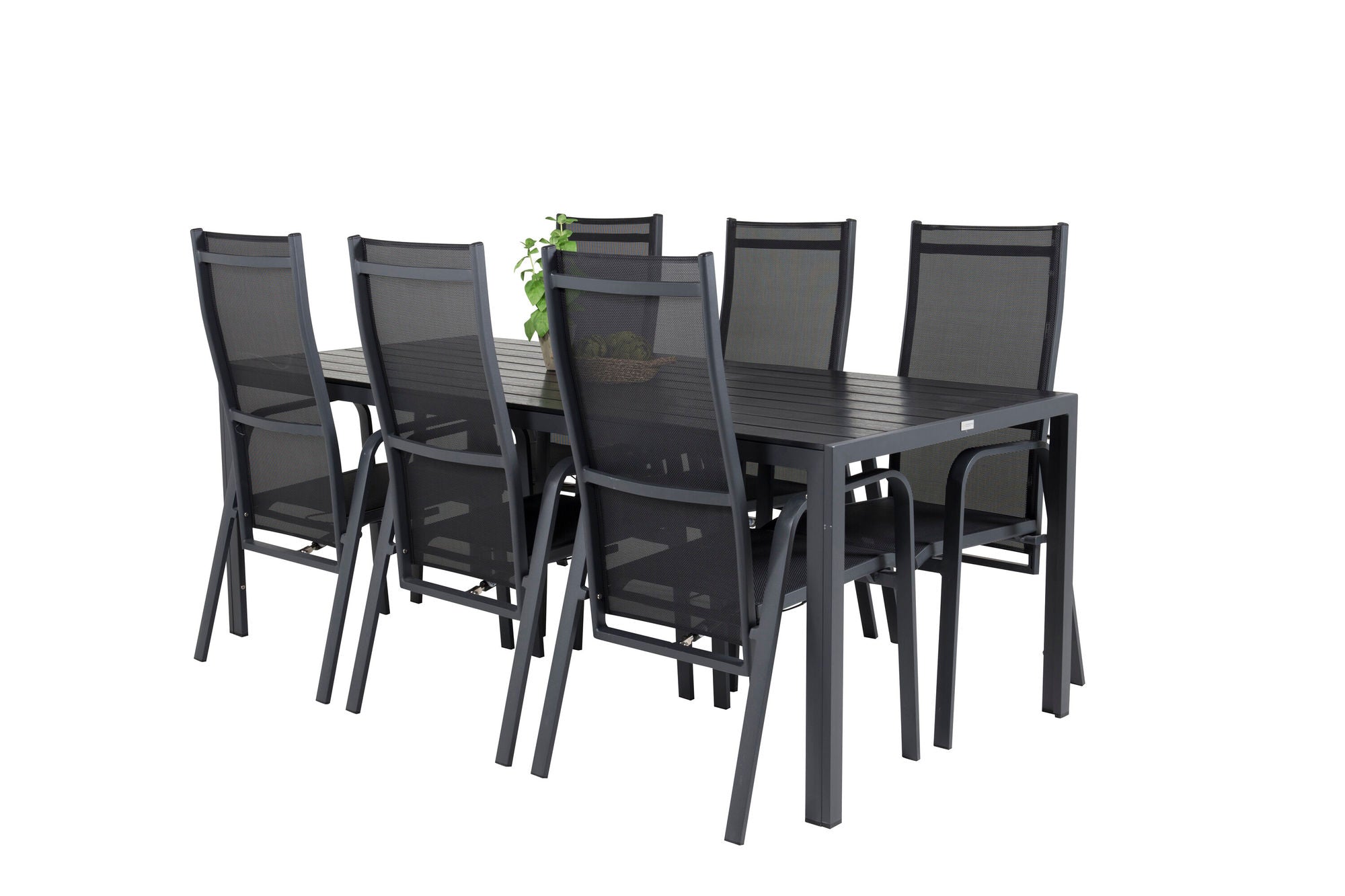 Venture Home Break spisebord - 205*90 - Black Alu / Black Aintwood+Copacabana Recliner Cha