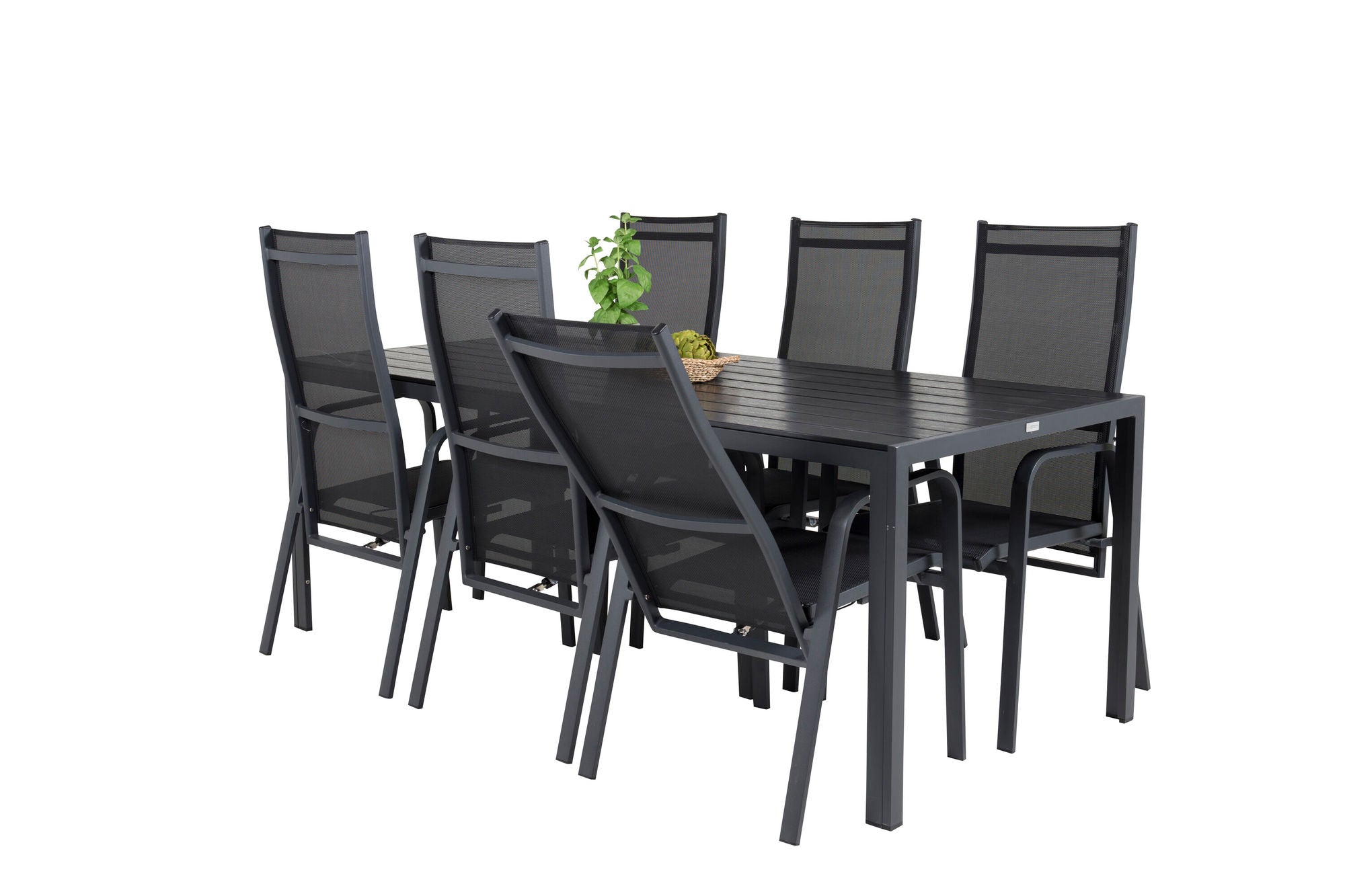 Venture Home Break spisebord - 205*90 - Black Alu / Black Aintwood+Copacabana Recliner Cha