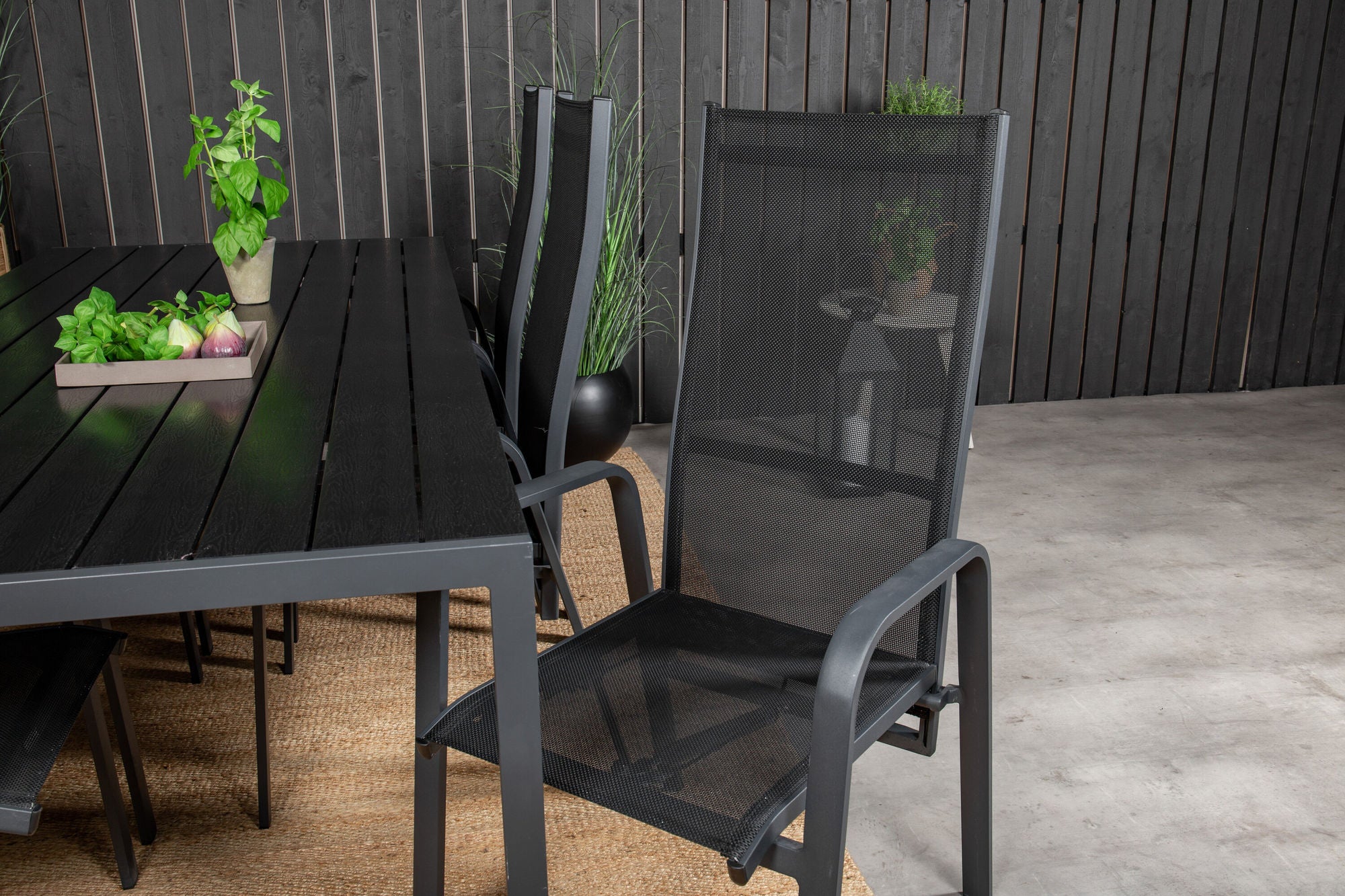 Venture Home Break spisebord - 205*90 - Black Alu / Black Aintwood+Copacabana Recliner Cha