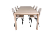 Venture Home Slider Extention bord - White Wash - 170+40+40cm +Polar Spisebordsstol- Black le