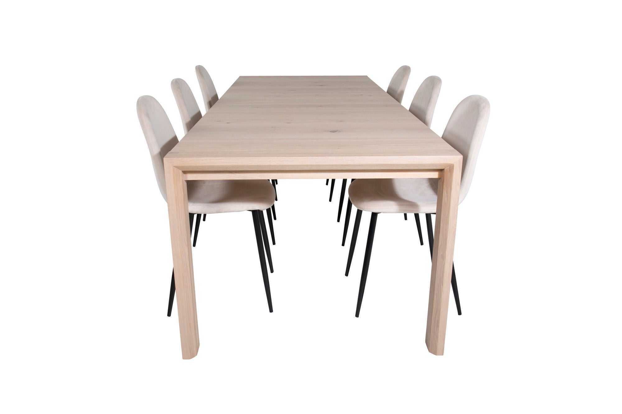Venture Home Slider Extention bord - White Wash - 170+40+40cm +Polar Spisebordsstol- Black le