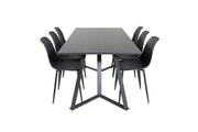 Venture Home Marina spisebord - Black top / Black Legs +Polar Plastic Spisebordsstol - Black Legs / Black Plastic_6
