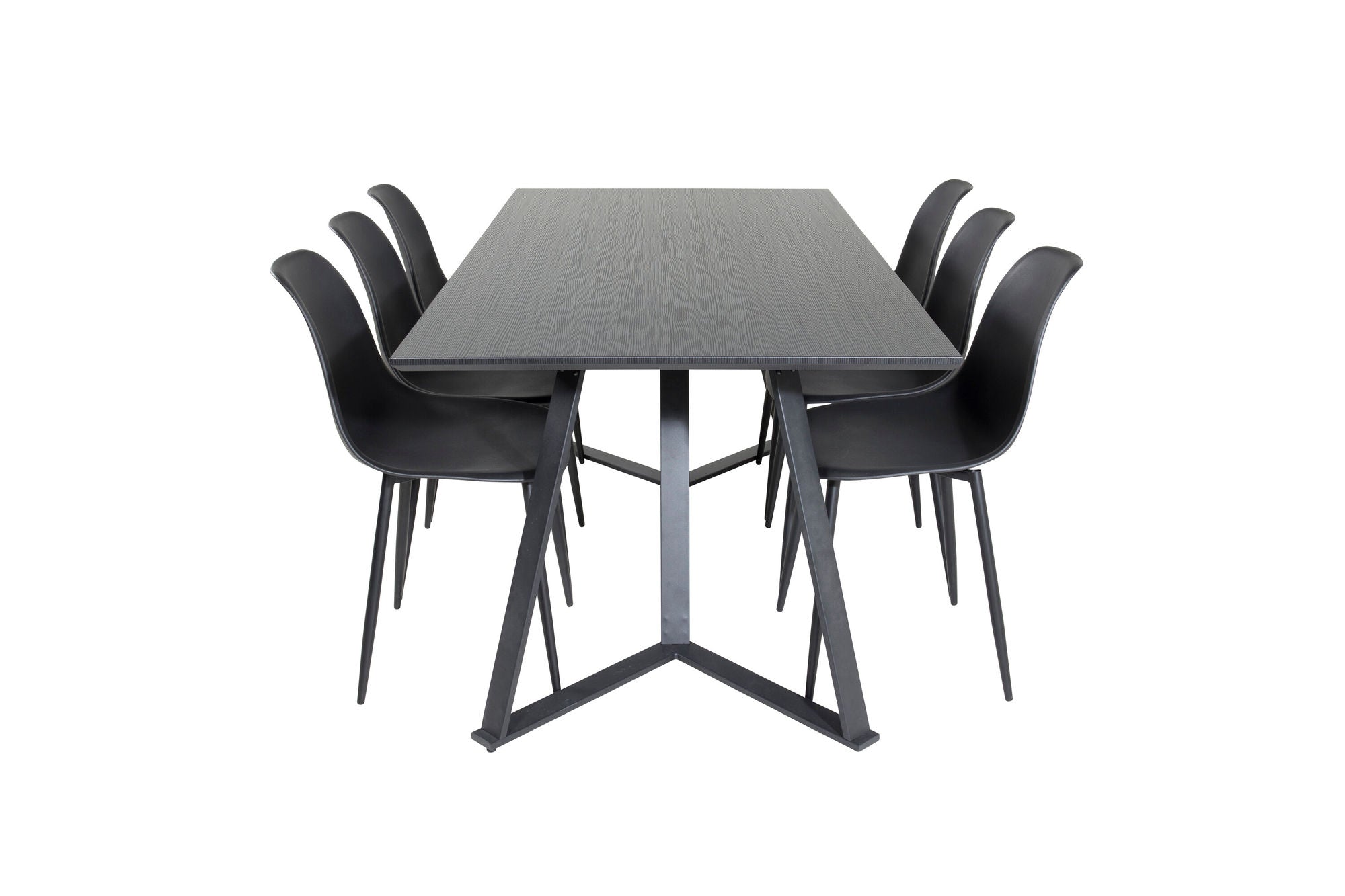 Venture Home Marina spisebord - Black top / Black Legs +Polar Plastic Spisebordsstol - Black Legs / Black Plastic_6