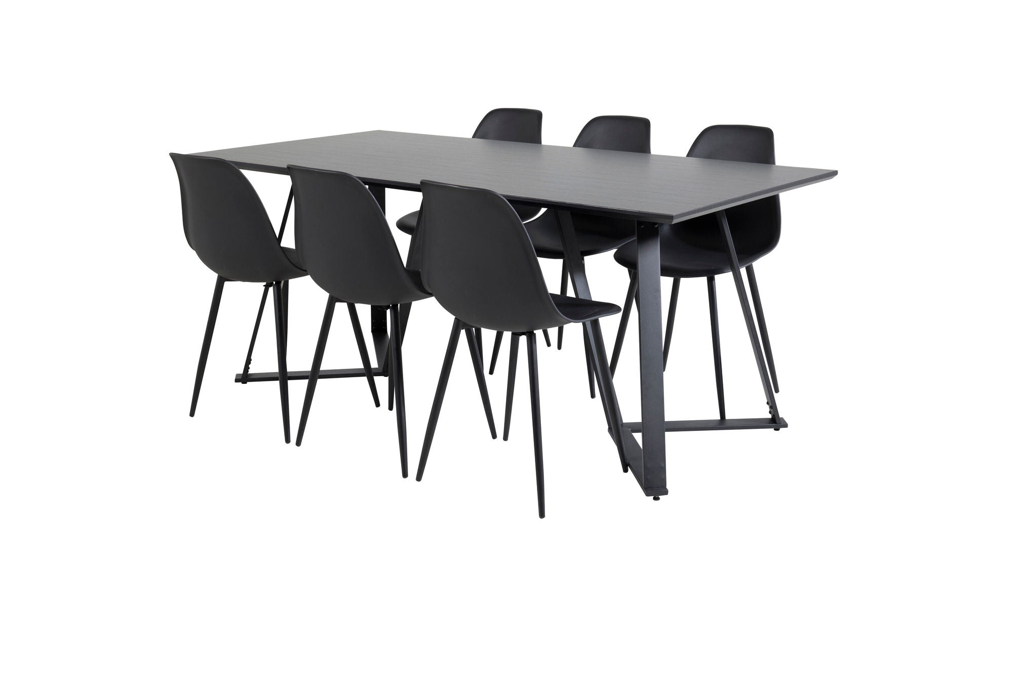 Venture Home Marina spisebord - Black top / Black Legs +Polar Plastic Spisebordsstol - Black Legs / Black Plastic_6