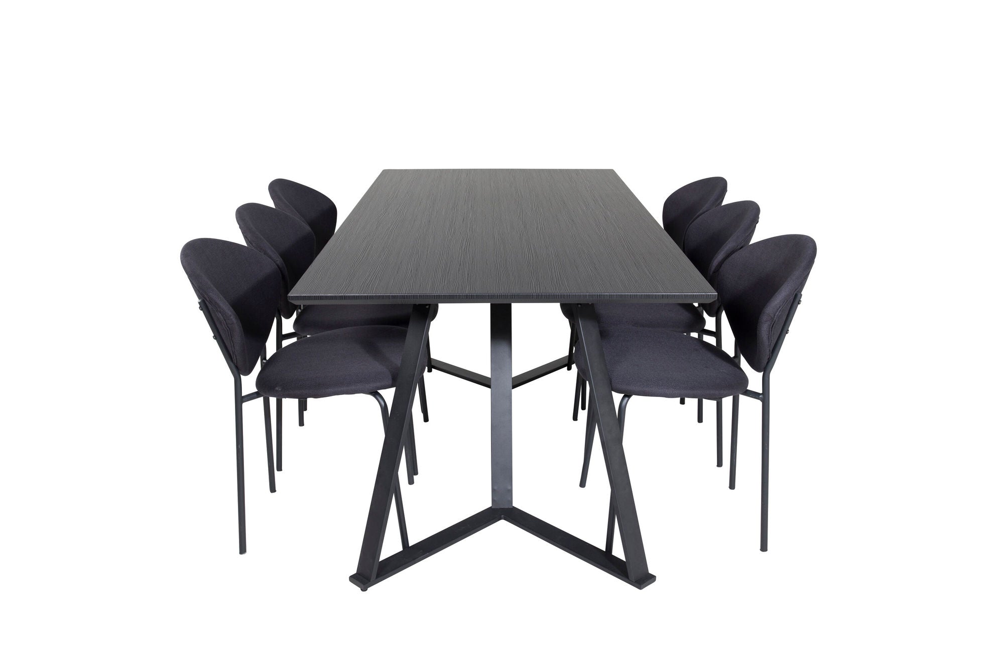 Venture Home Marina spisebord - Black top / Black Legs +Vault Spisebordsstol - Black Legs - Black Fabric_6