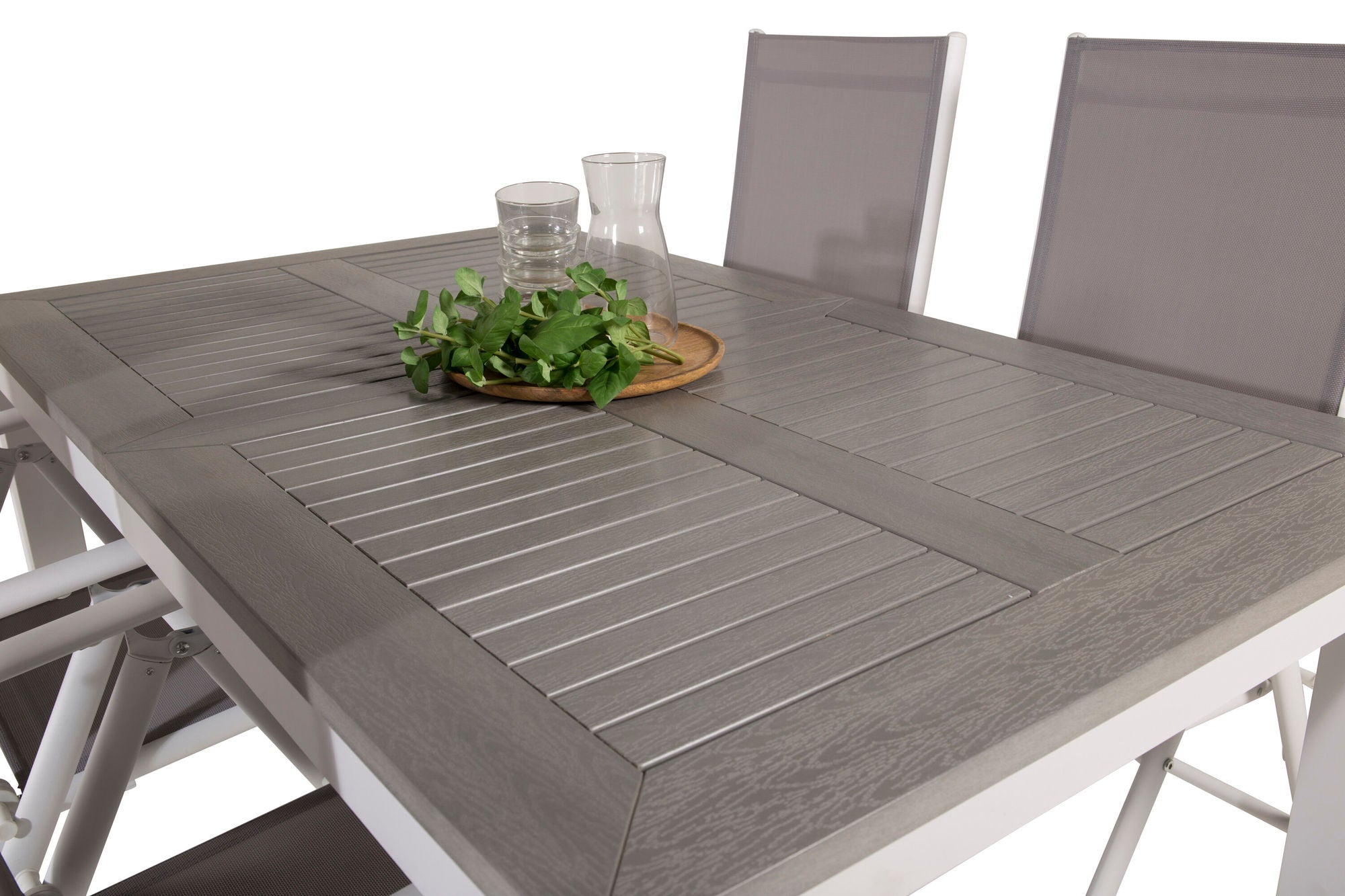 Venture Home Albany spisebord 152/210*90 - White Alu / Grey Aintwood+Break 5:pos stol - White alu / Grey Textilene_4