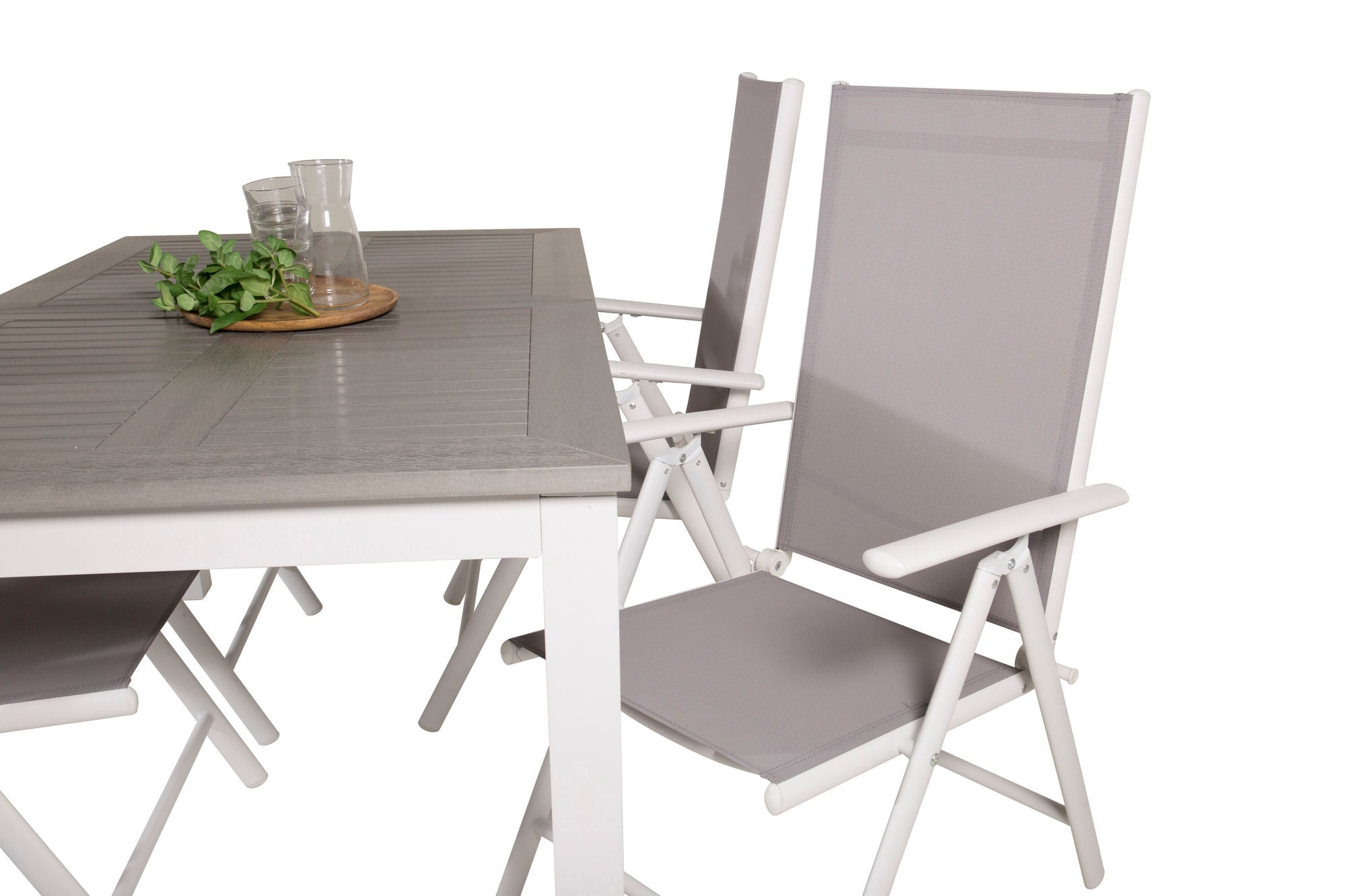 Venture Home Albany spisebord 152/210*90 - White Alu / Grey Aintwood+Break 5:pos stol - White alu / Grey Textilene_4