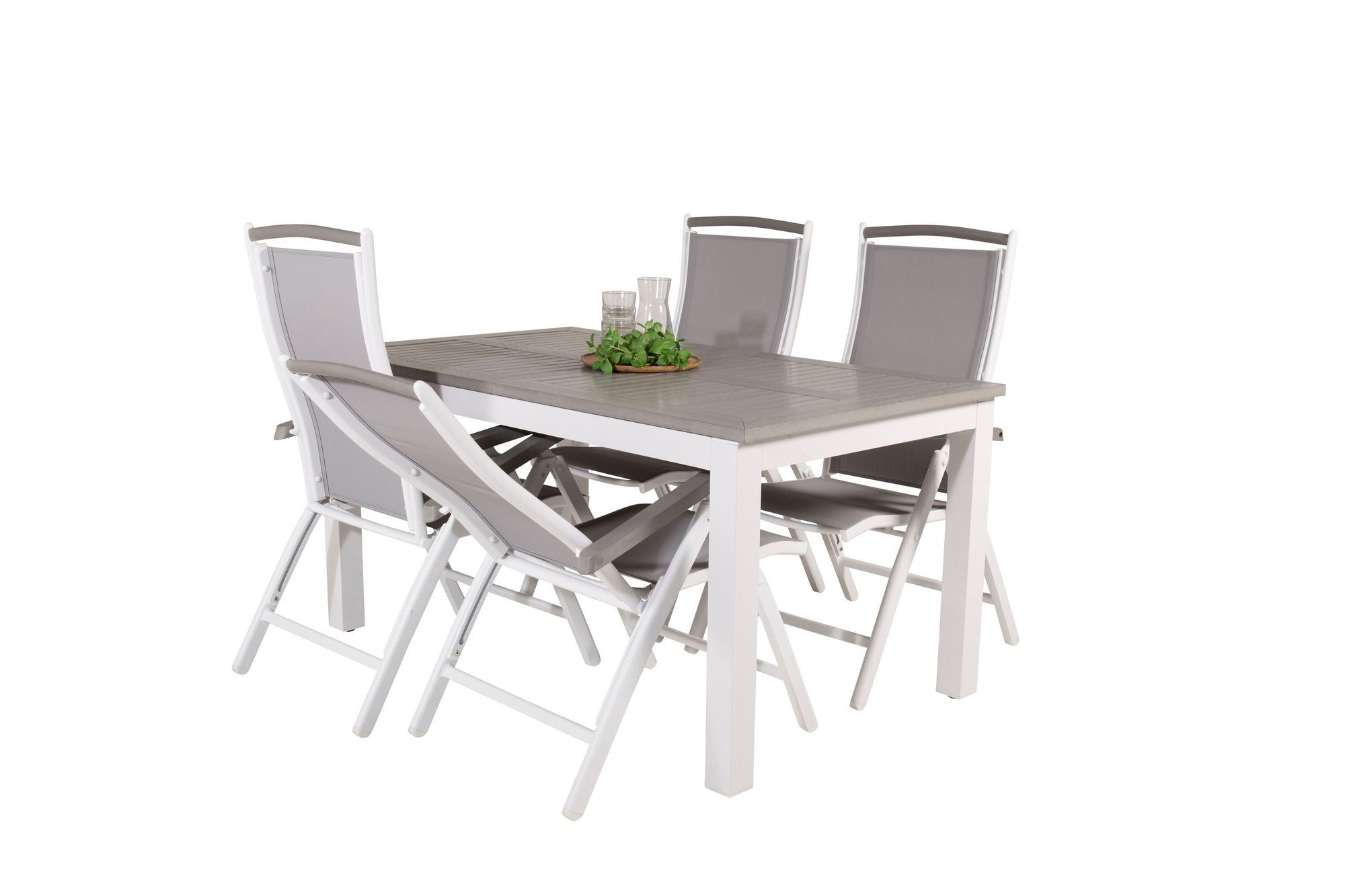Venture Home Albany spisebord 152/210*90 - White Alu / Grey Aintwood+Albany stol 5:pos - White Alu / Grey Textilene / Aintwood_4