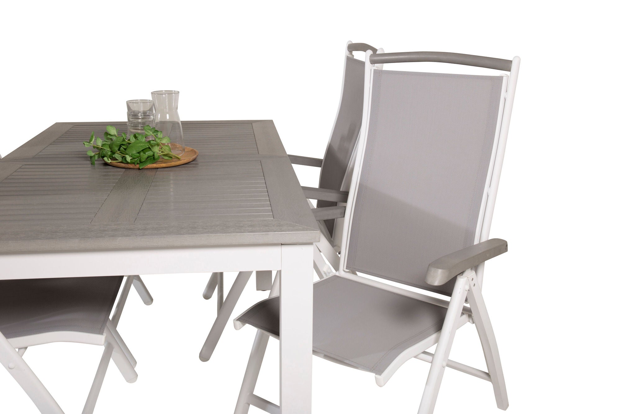 Venture Home Albany spisebord 152/210*90 - White Alu / Grey Aintwood+Albany stol 5:pos - White Alu / Grey Textilene / Aintwood_4