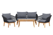 Venture Home Chania Sofa set - Black/Acacia