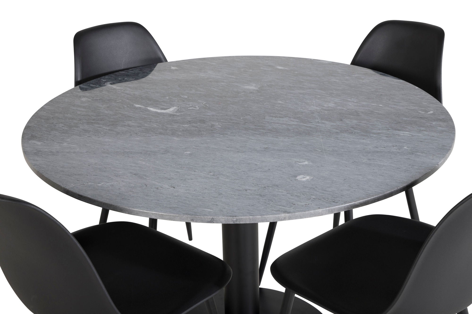 Venture Home Estelle rund spisebord ø106 H75 - Black / Black+Polar Plastic Spisebordsstol - Black Legs / Black Plastic_4