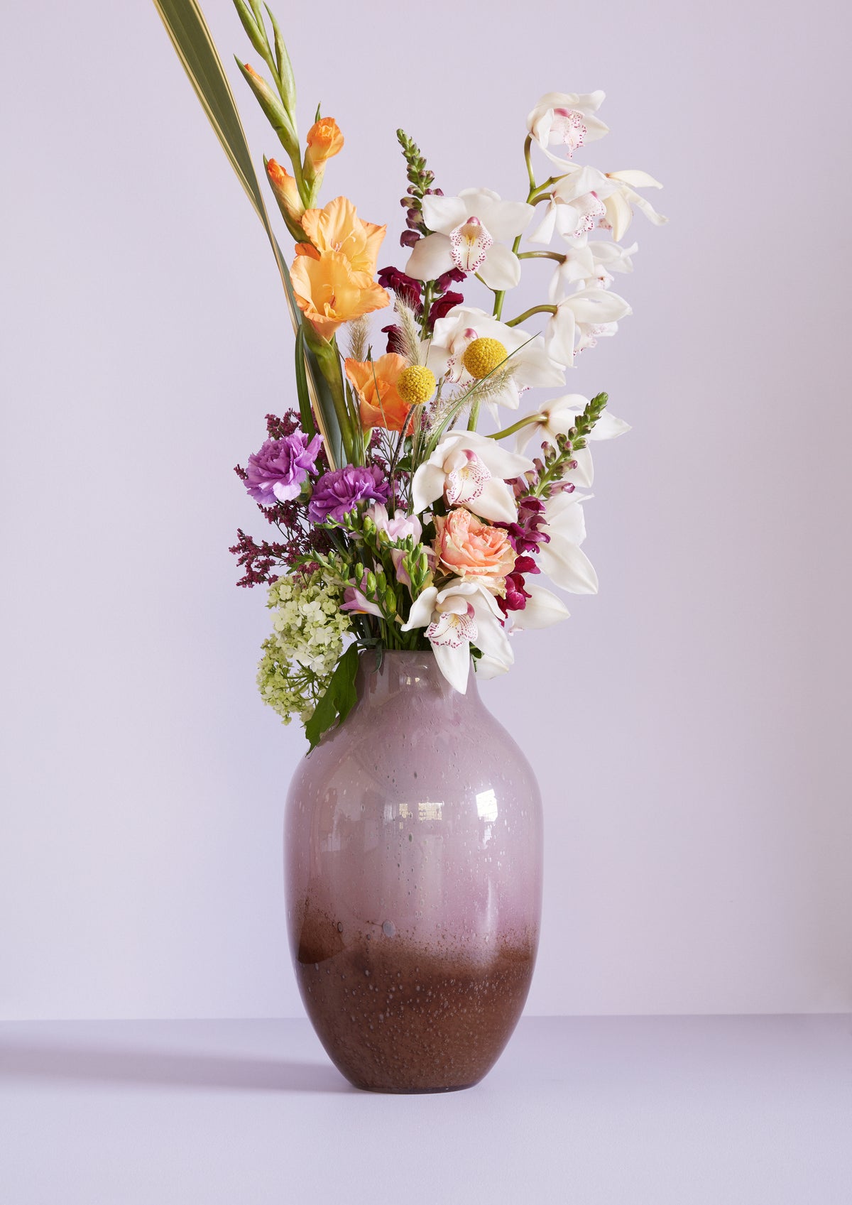 Lille buketvase bordeaux/rosa