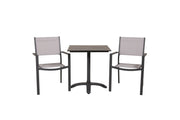 Venture Home Colorado - Cafébord - 70*70 - Matt Svart / Svart Aintwood+Copacabana Arm stol (