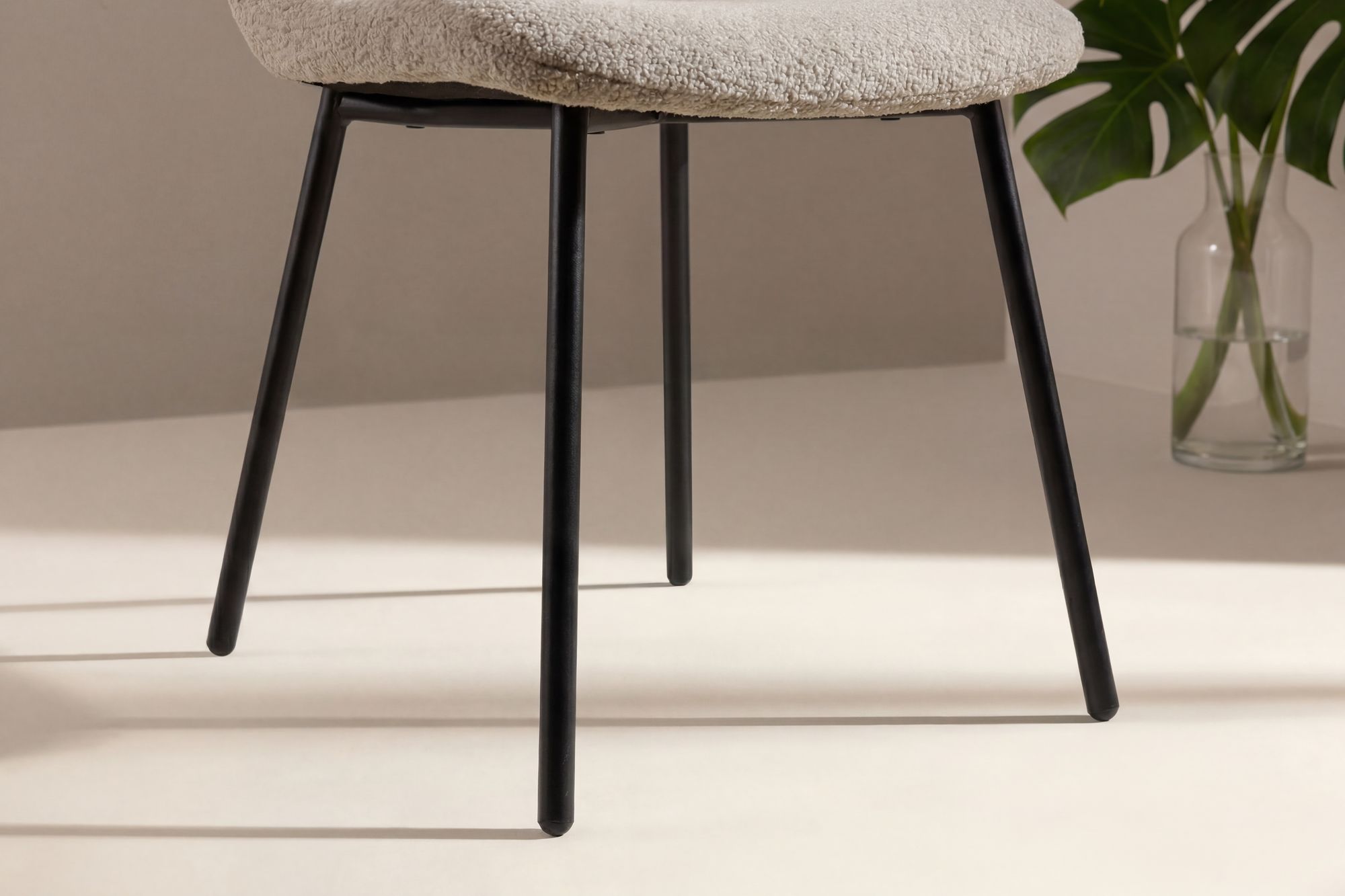Venture Home Linus Spisebordsstol - 2-pack - Black / Beige Boucle