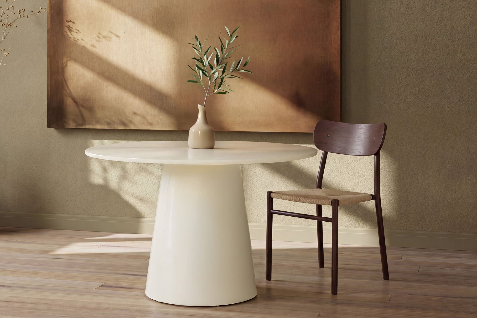 Venture Home Lanzo spisebord ø120 - Glossy Beige