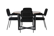 Venture Home Durango spisebord - Black / Walnut MDF +Yesterday Spisebordsstol - Black / Black Boucle _4