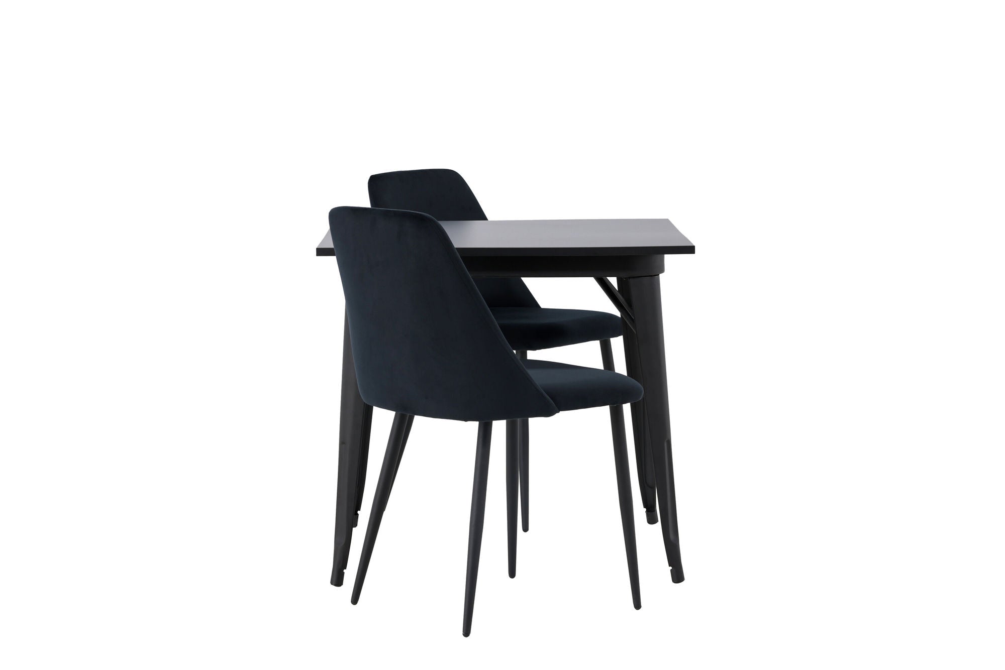 Venture Home Tempe spisebord - Black / Black MDF +Night Spisebordsstol - Black / Black Velvet _2